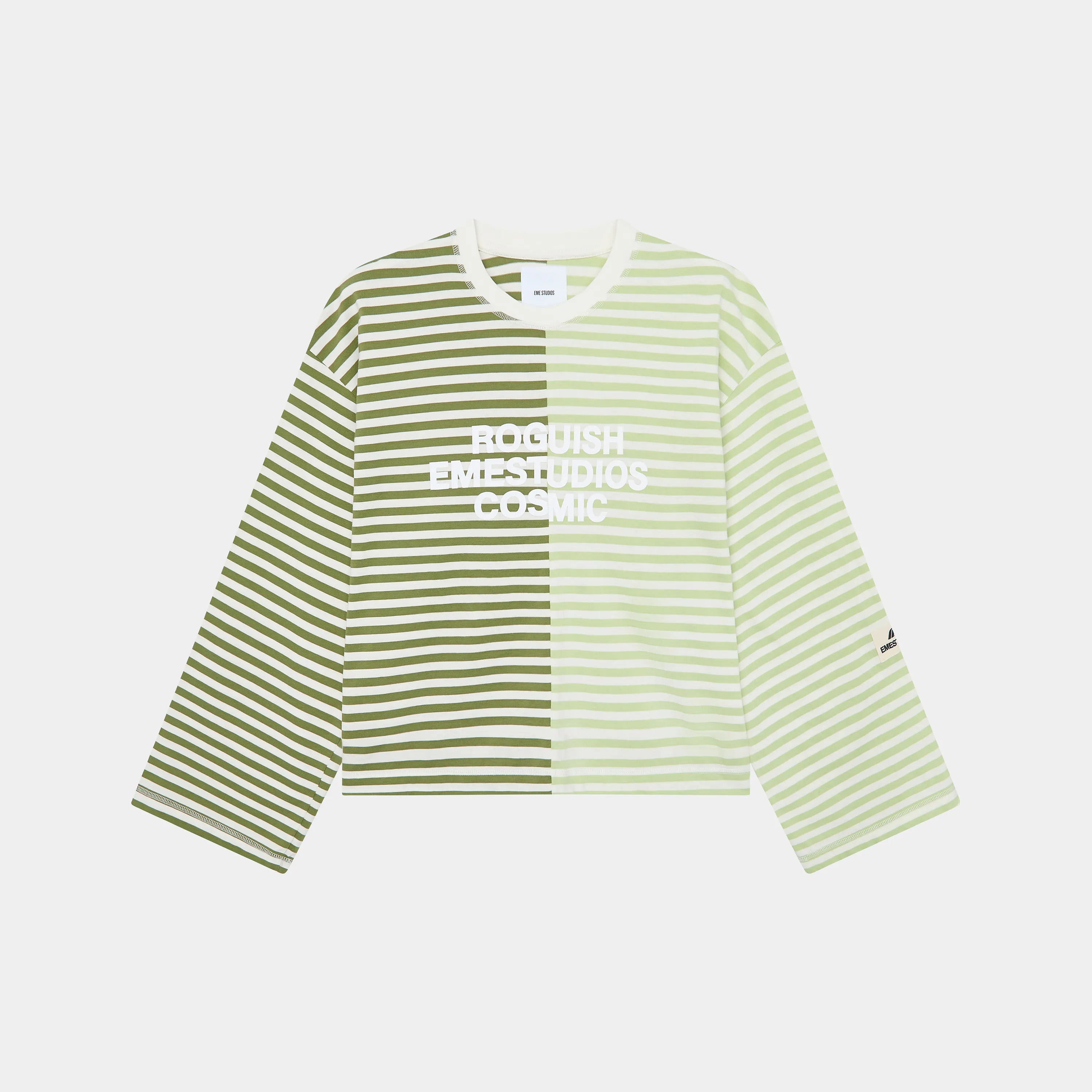 Roguish Striped Long Sleeve Green Long Sleeve eme   