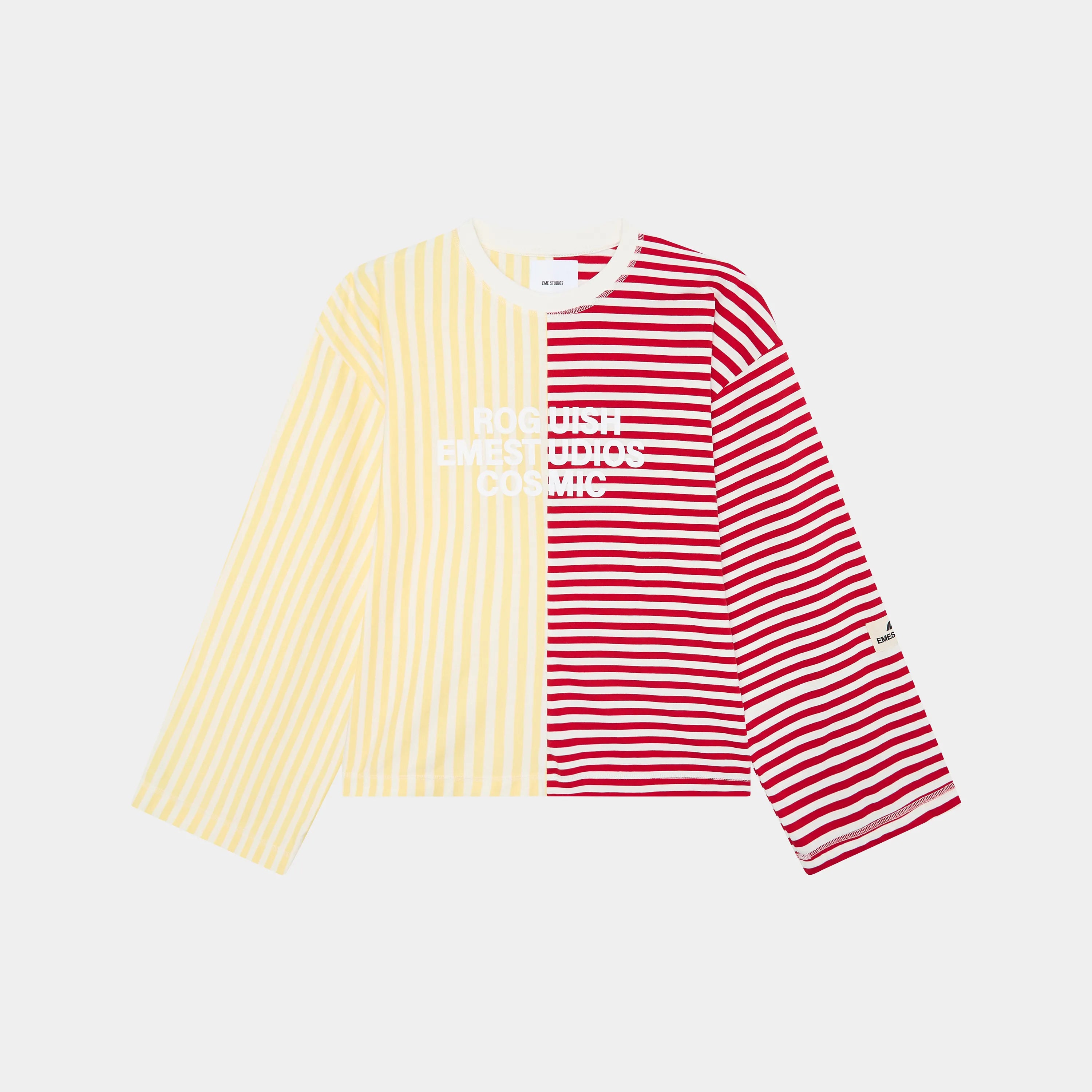 Roguish Striped Long Sleeve Red Yellow Long Sleeve eme   