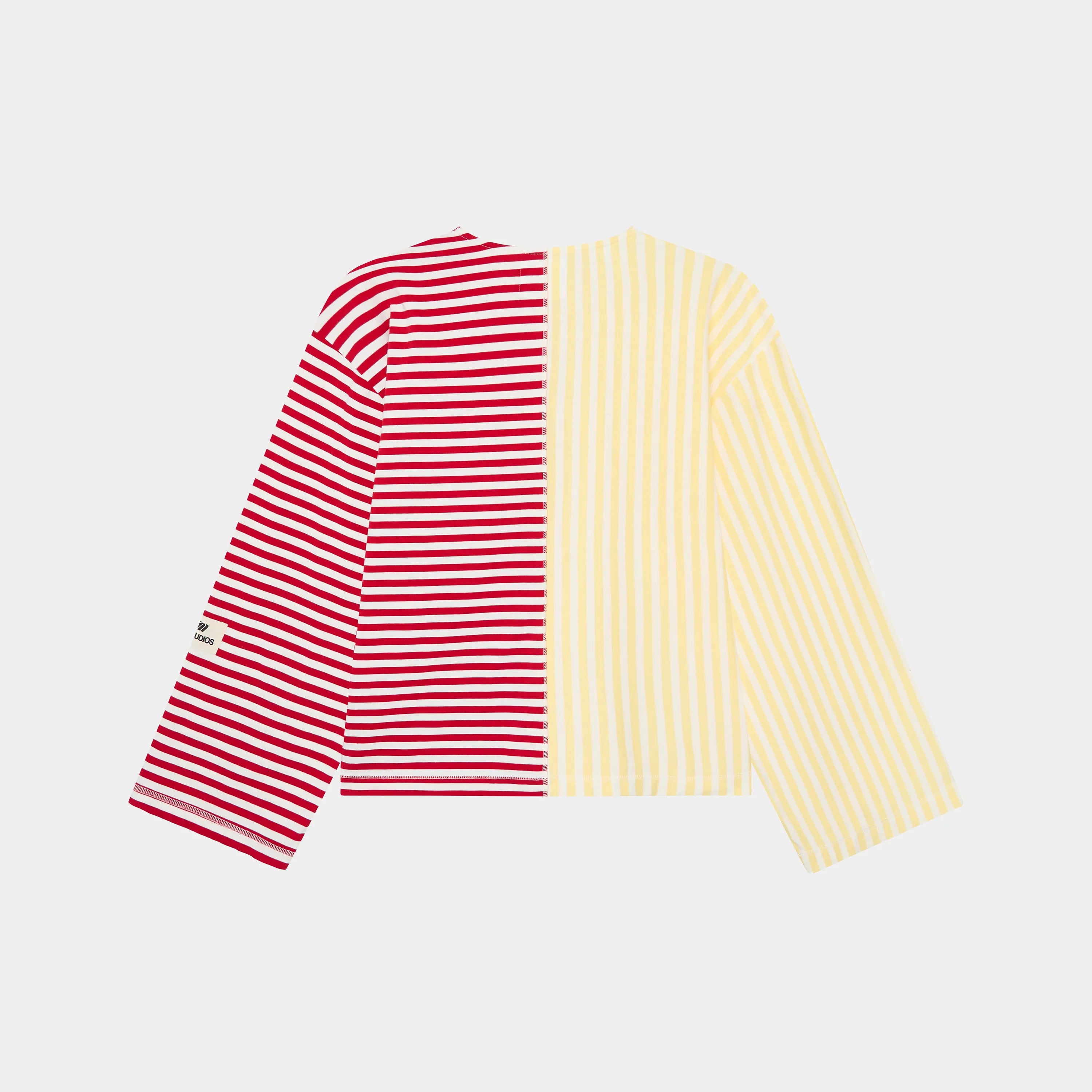 Roguish Striped Long Sleeve Red Yellow Long Sleeve eme   