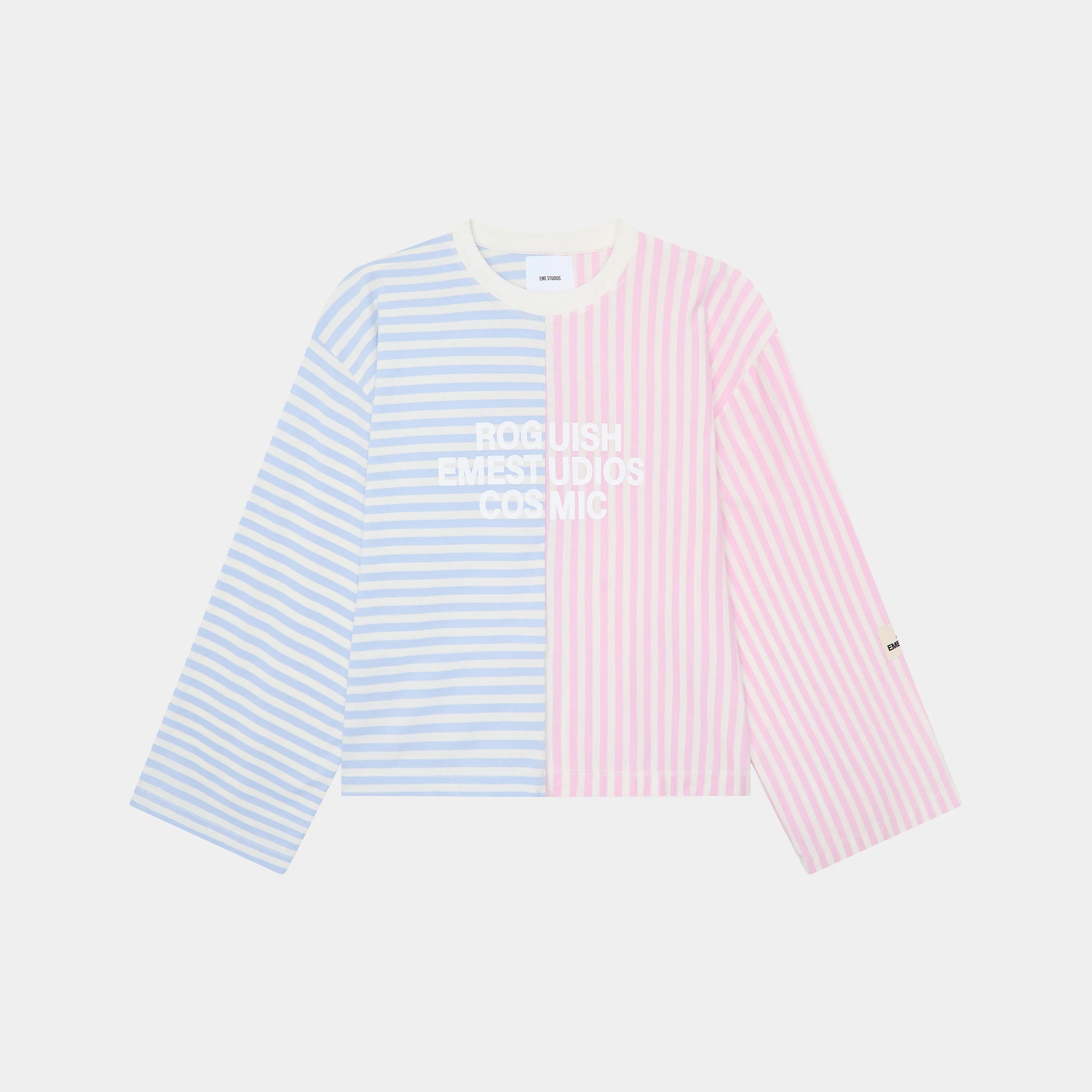 Roguish Striped Long Sleeve Pink Blue Long Sleeve eme   