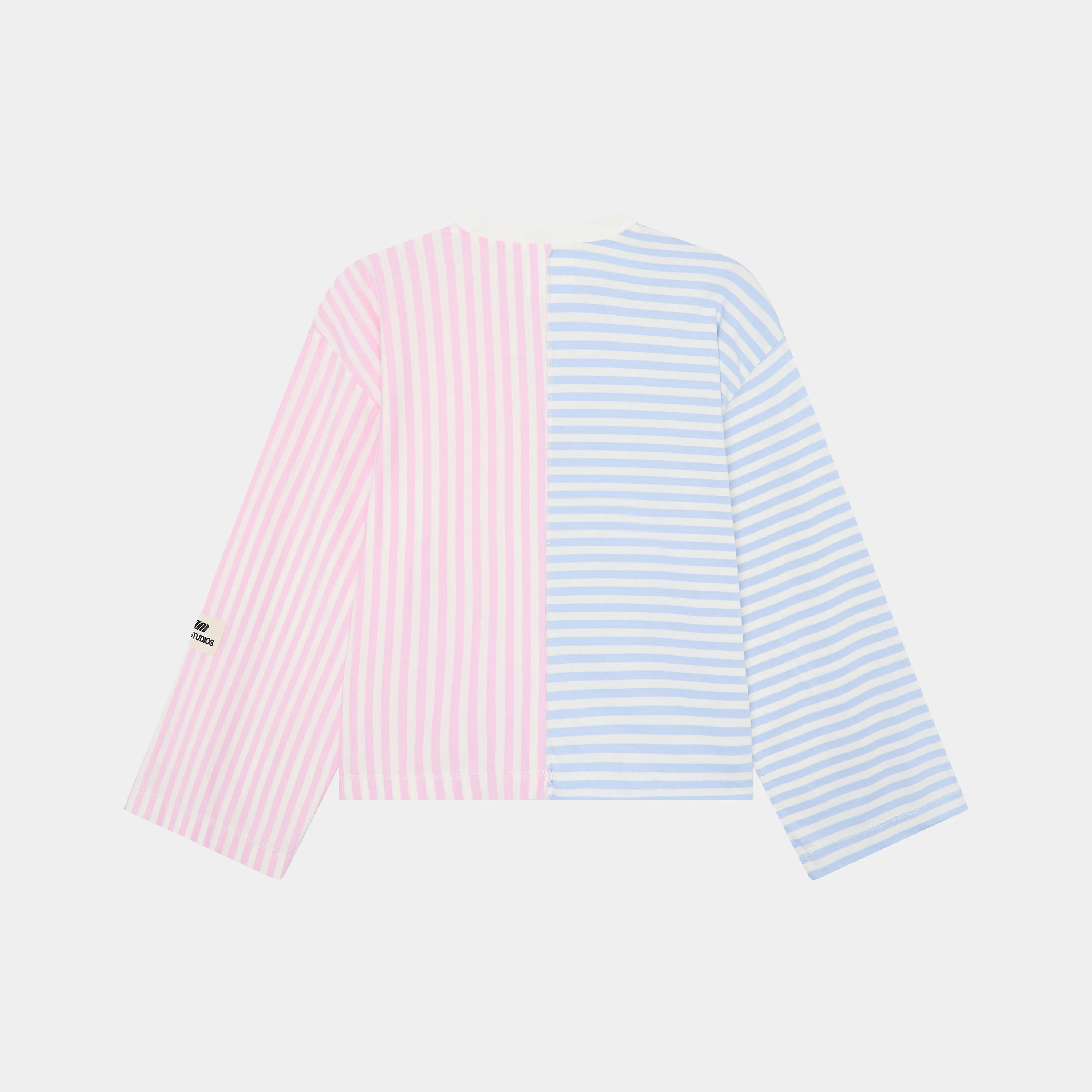 Roguish Striped Long Sleeve Pink Blue Long Sleeve eme   