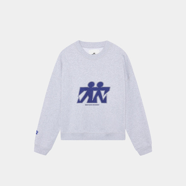 Mbuddy Grey Oversized Crewneck Crewneck eme