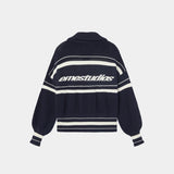 Unit Knited Navy Full Zip Knitwear Eme Studios