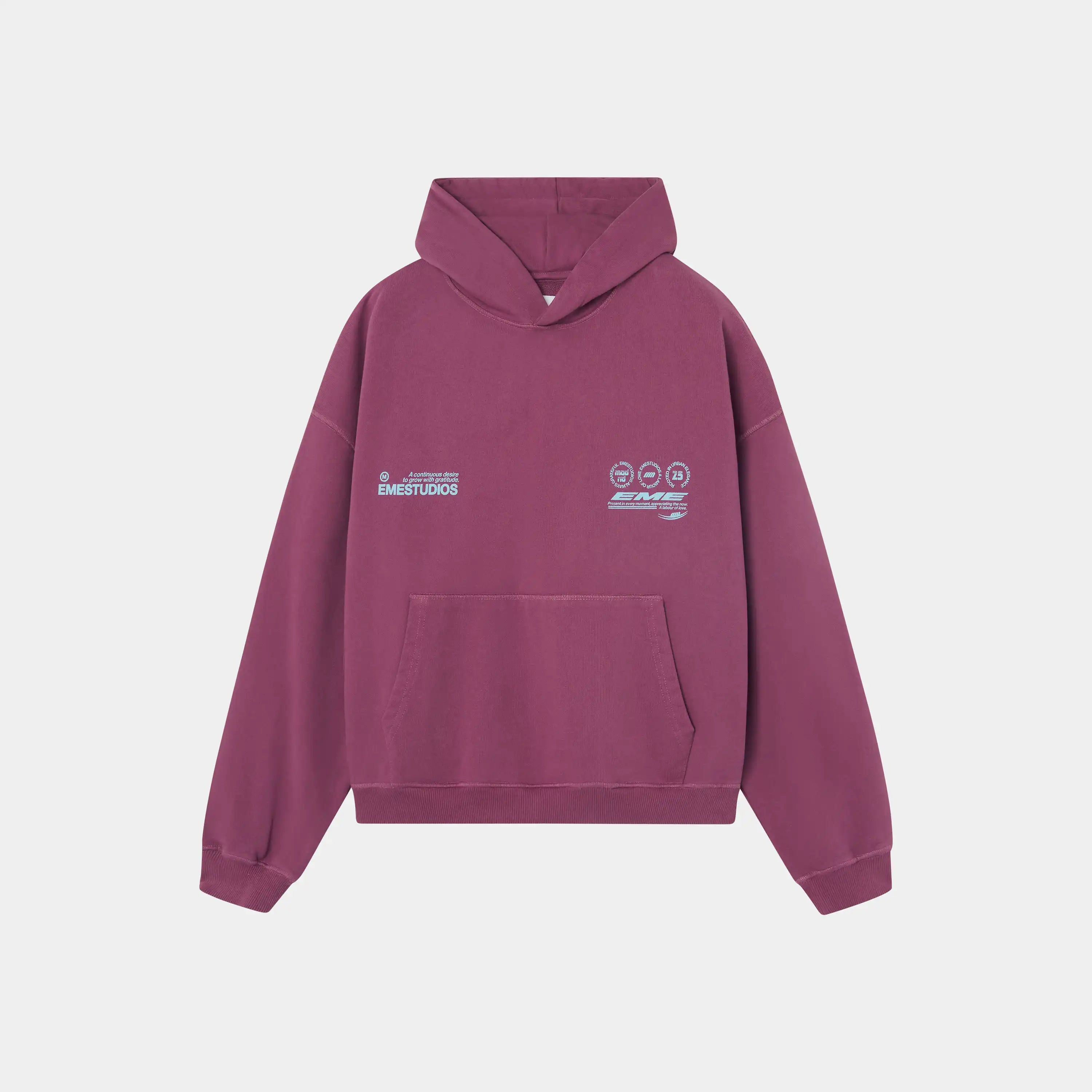 Stamp Maroon Oversized Hoodie Hoodies Eme Studios