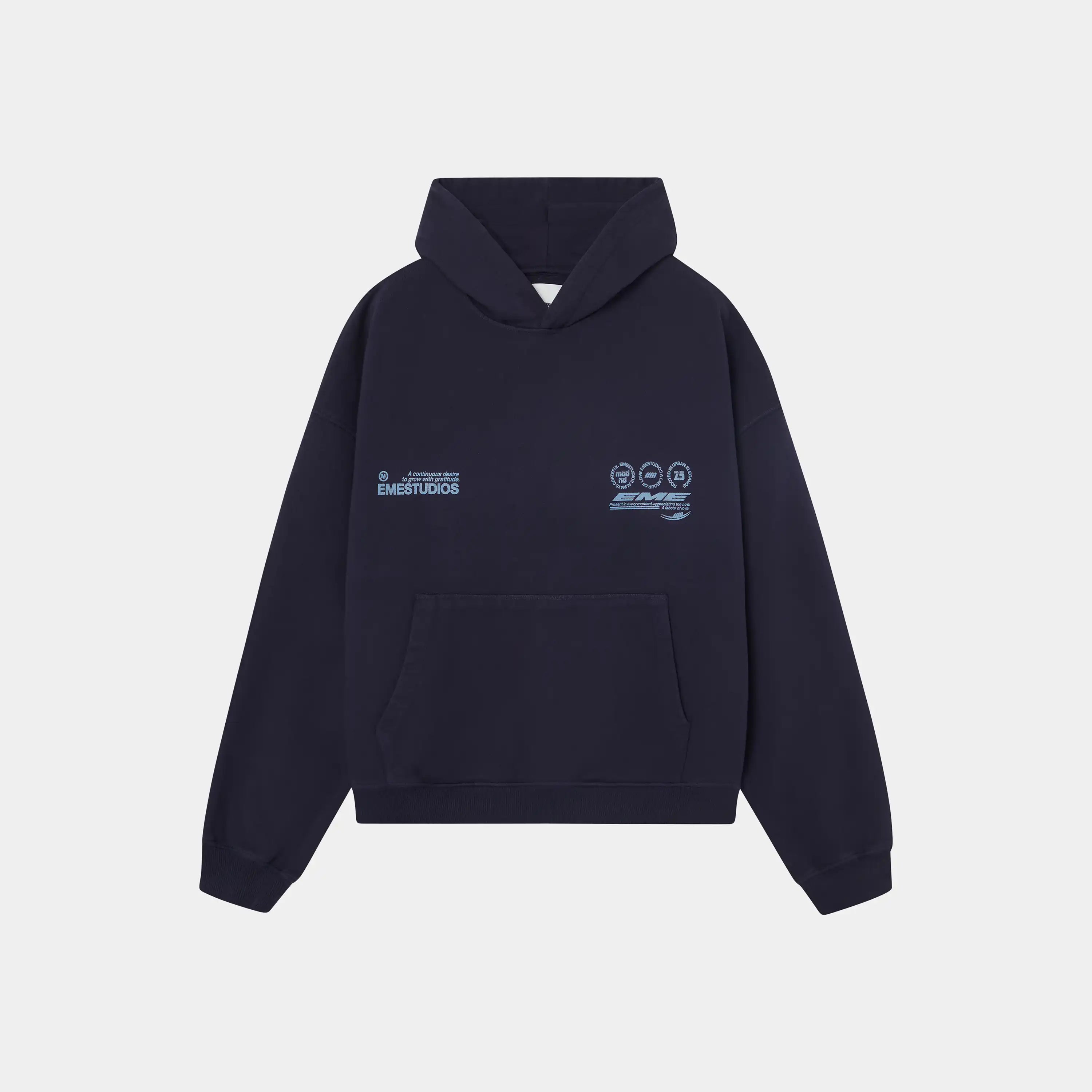 Stamp Navy Oversized Hoodie Hoodies Eme Studios