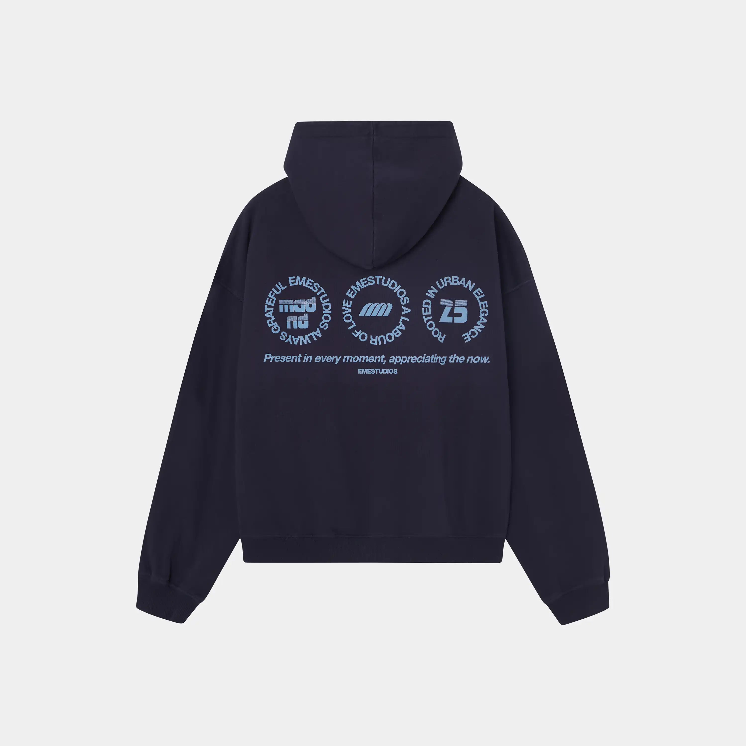 Stamp Navy Oversized Hoodie Hoodies Eme Studios