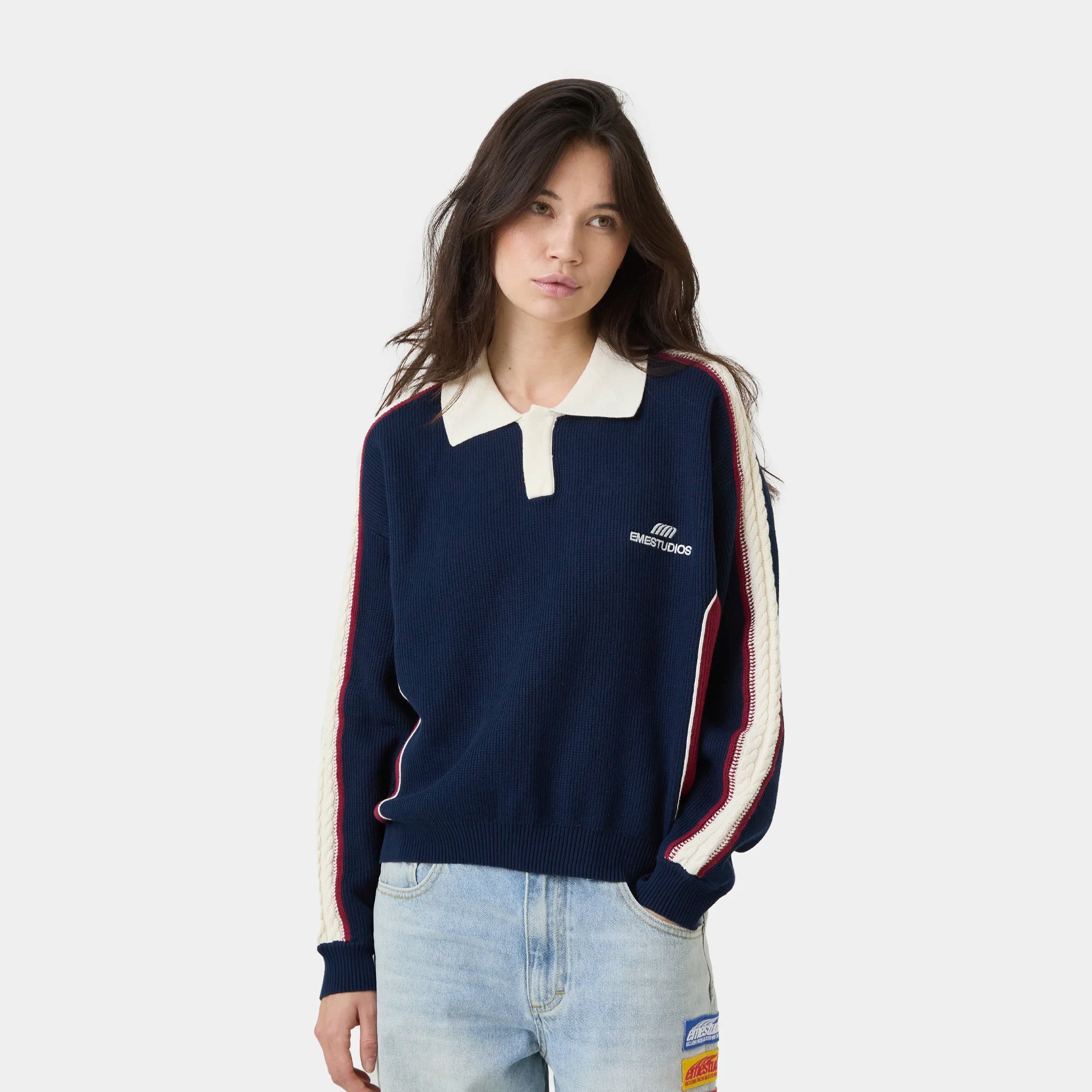 Chully Navy Knit Polo