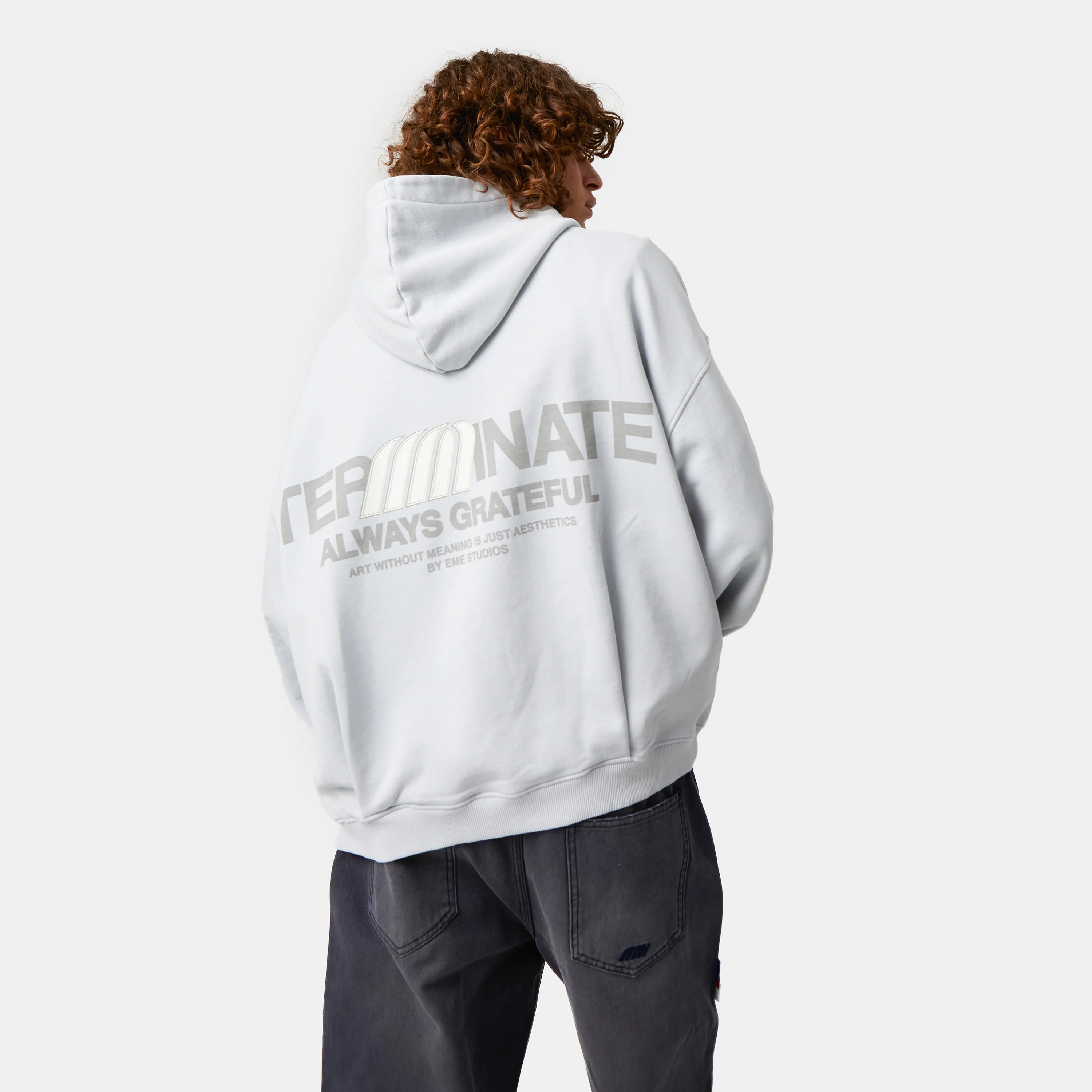 Terminate Pearl Blue Oversized Hoodie Hoodie eme   