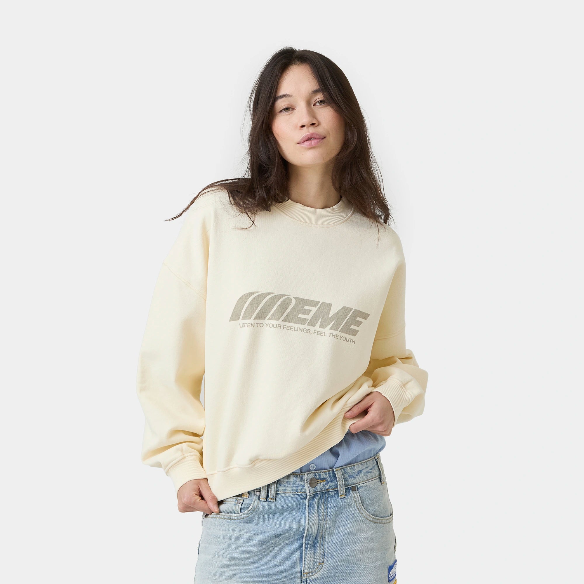 Staple Off Sand Oversized Crewneck