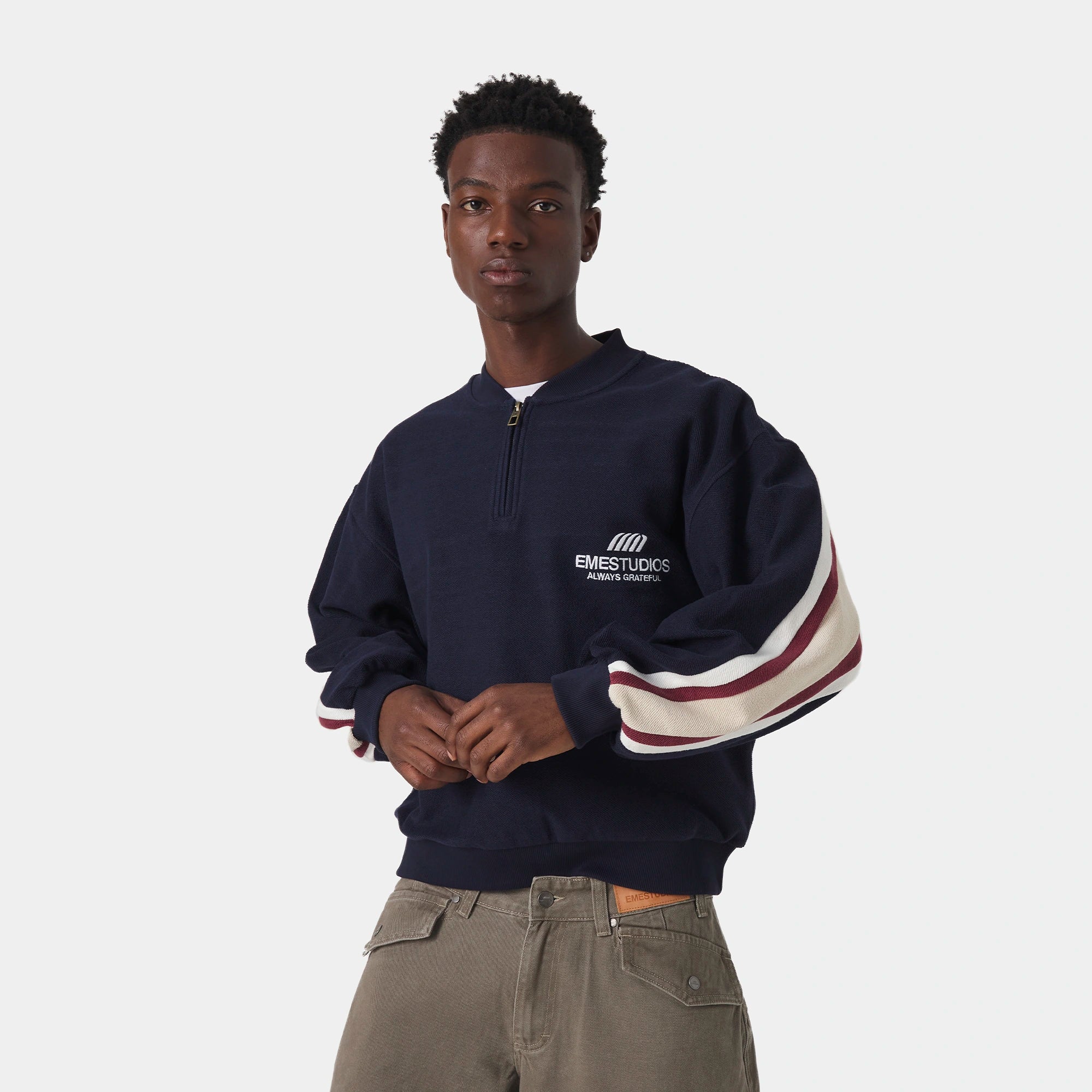 Vanguard Navy Half Zip Sweatshirts Eme Studios