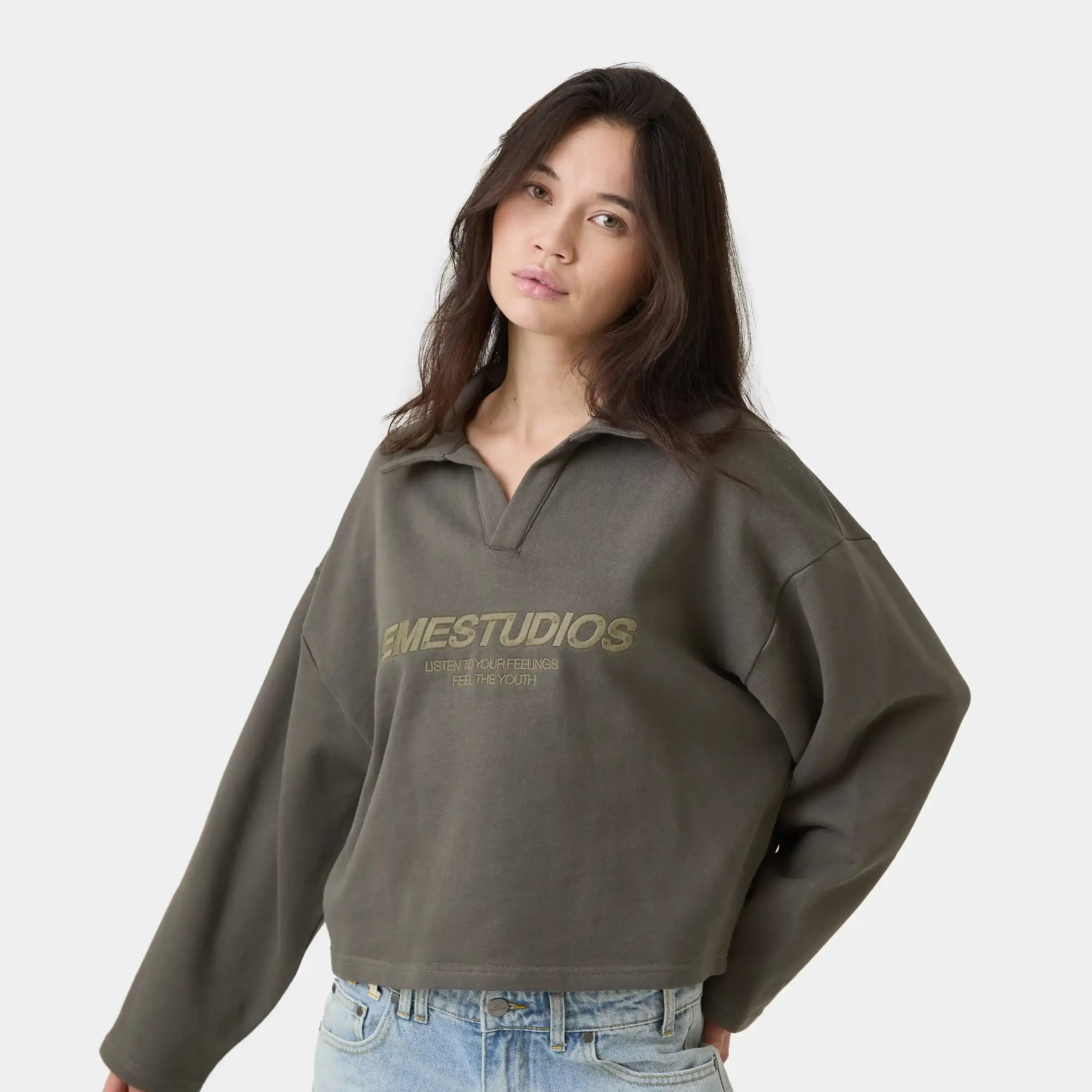 Playtime Olive Polo Sweatshirts Eme Studios