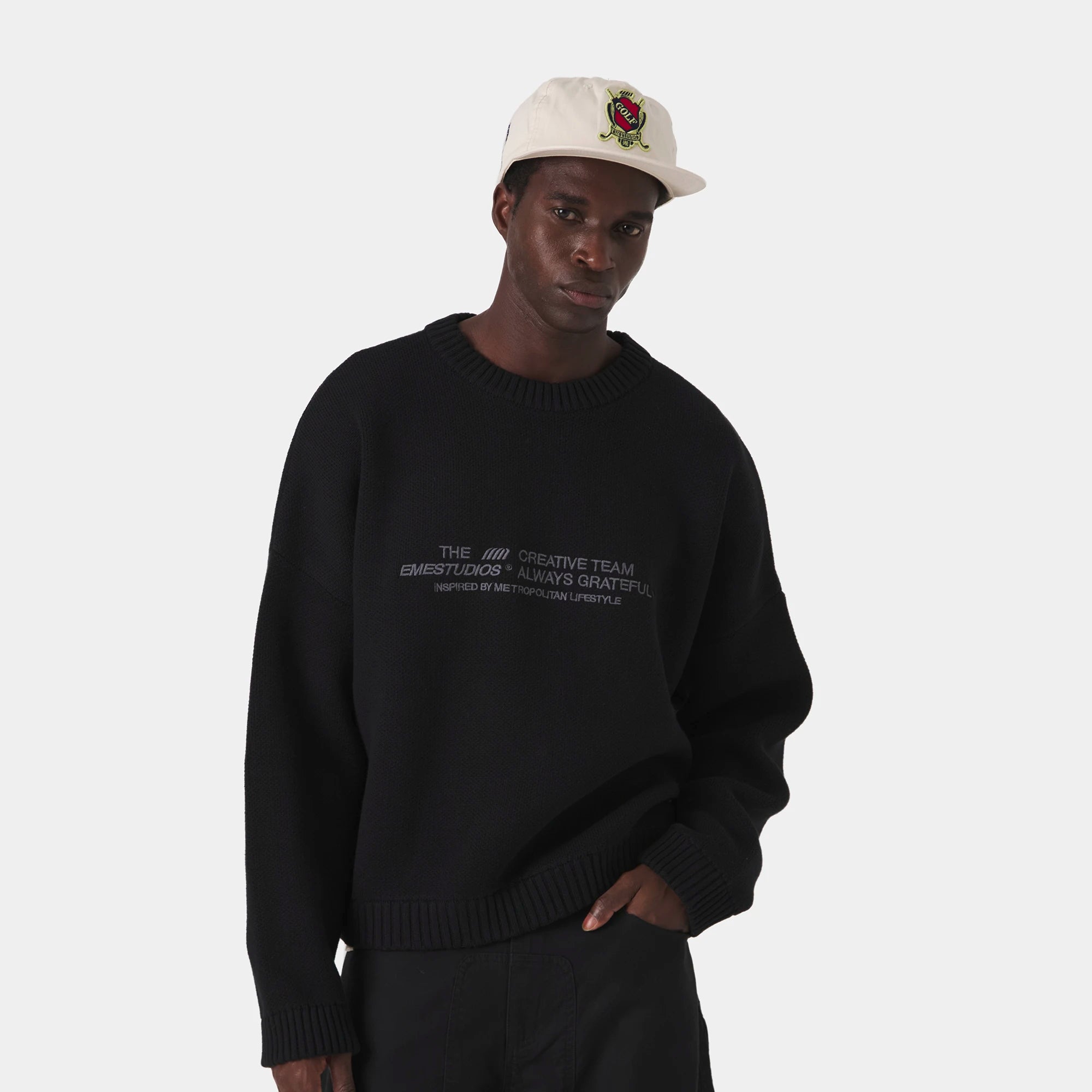 Metro Black Knit Sweater Knitwear Eme Studios