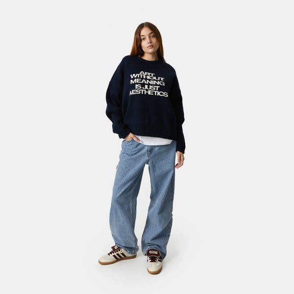 Line Up Navy Oversized Knit Knit eme   