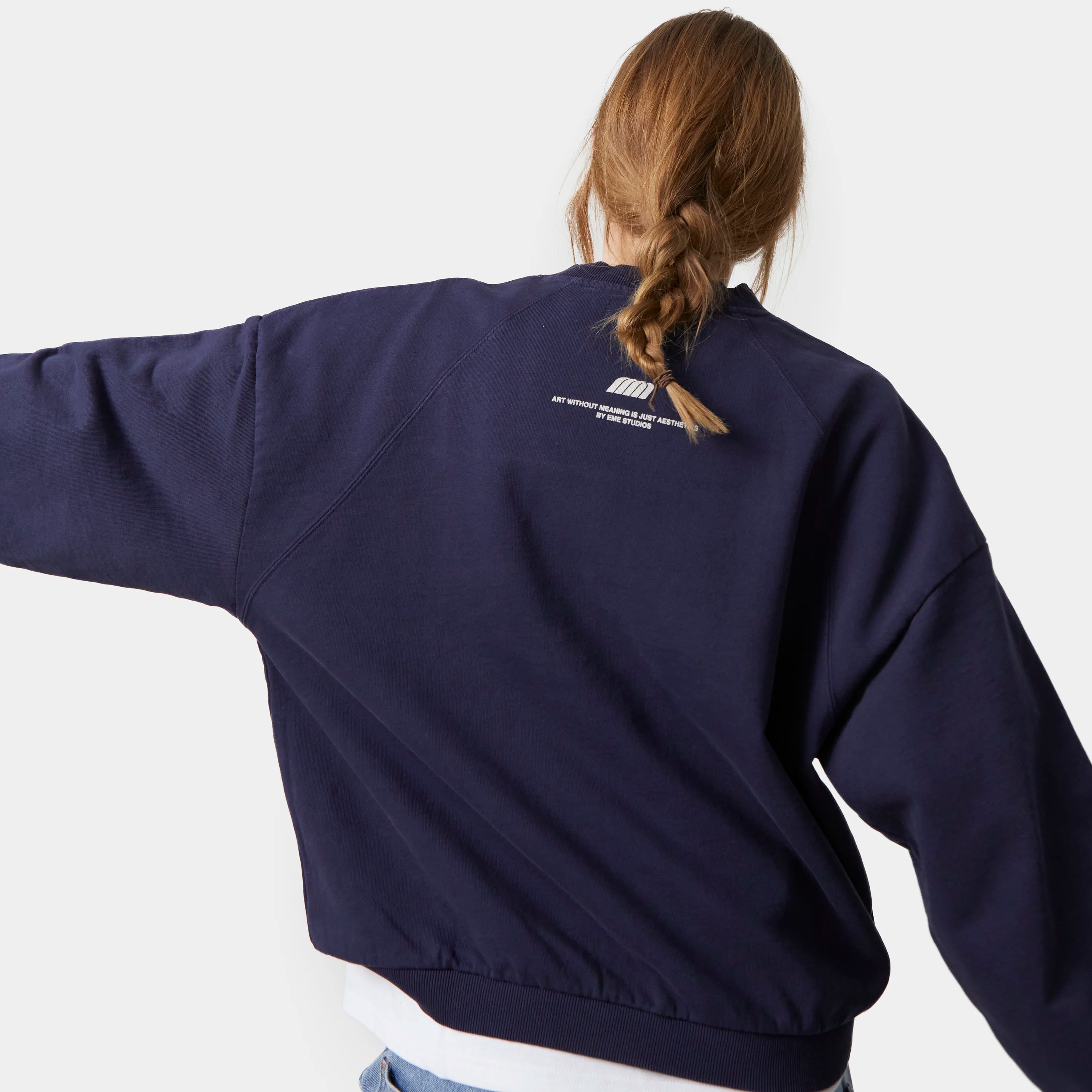 Hallmark Navy Oversized Crewneck Crewneck eme   