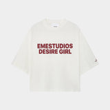 Desire Girl Pearl Cropped Boxy Tee Camiseta eme   