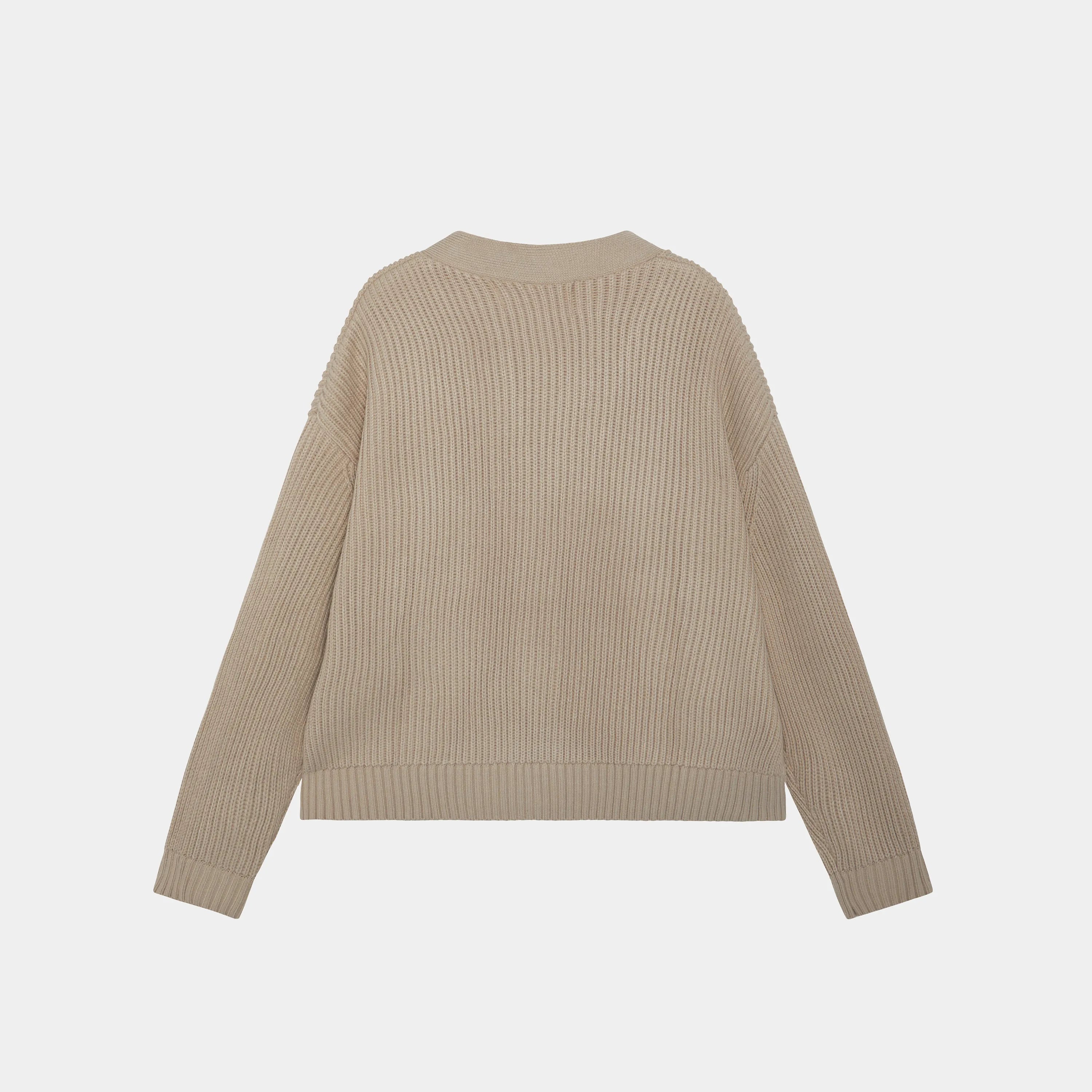 Lesh Off Sand Rib Cardigan Knit eme