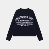 Department Navy Jacquard Oversized Knit Knit eme   