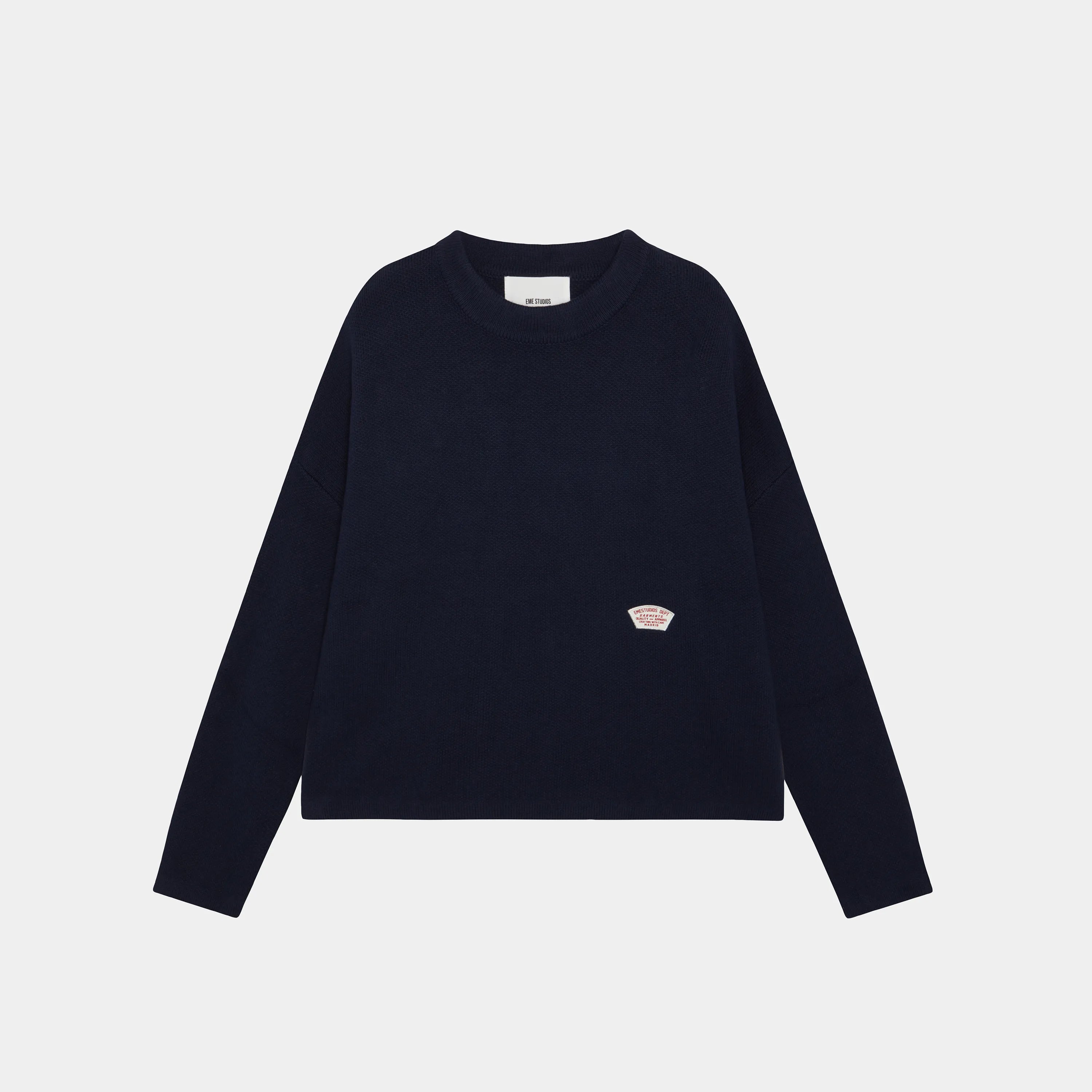 Department Navy Jacquard Oversized Knit Knit eme