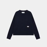 Department Navy Jacquard Oversized Knit Knit eme