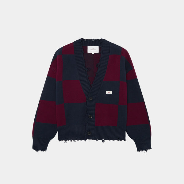 Ivy Squared Navy Port Jacquard Knit Cardigan Knit eme