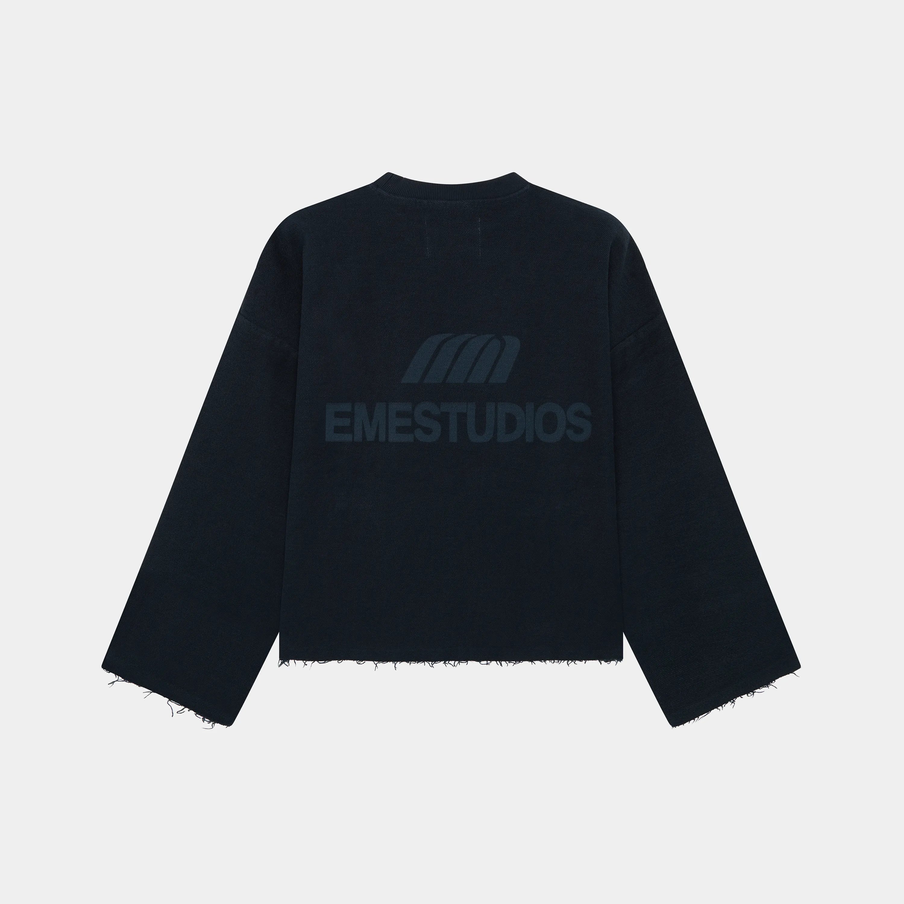 Whiz Cafe Navy Reverse Crewneck Crewneck eme   