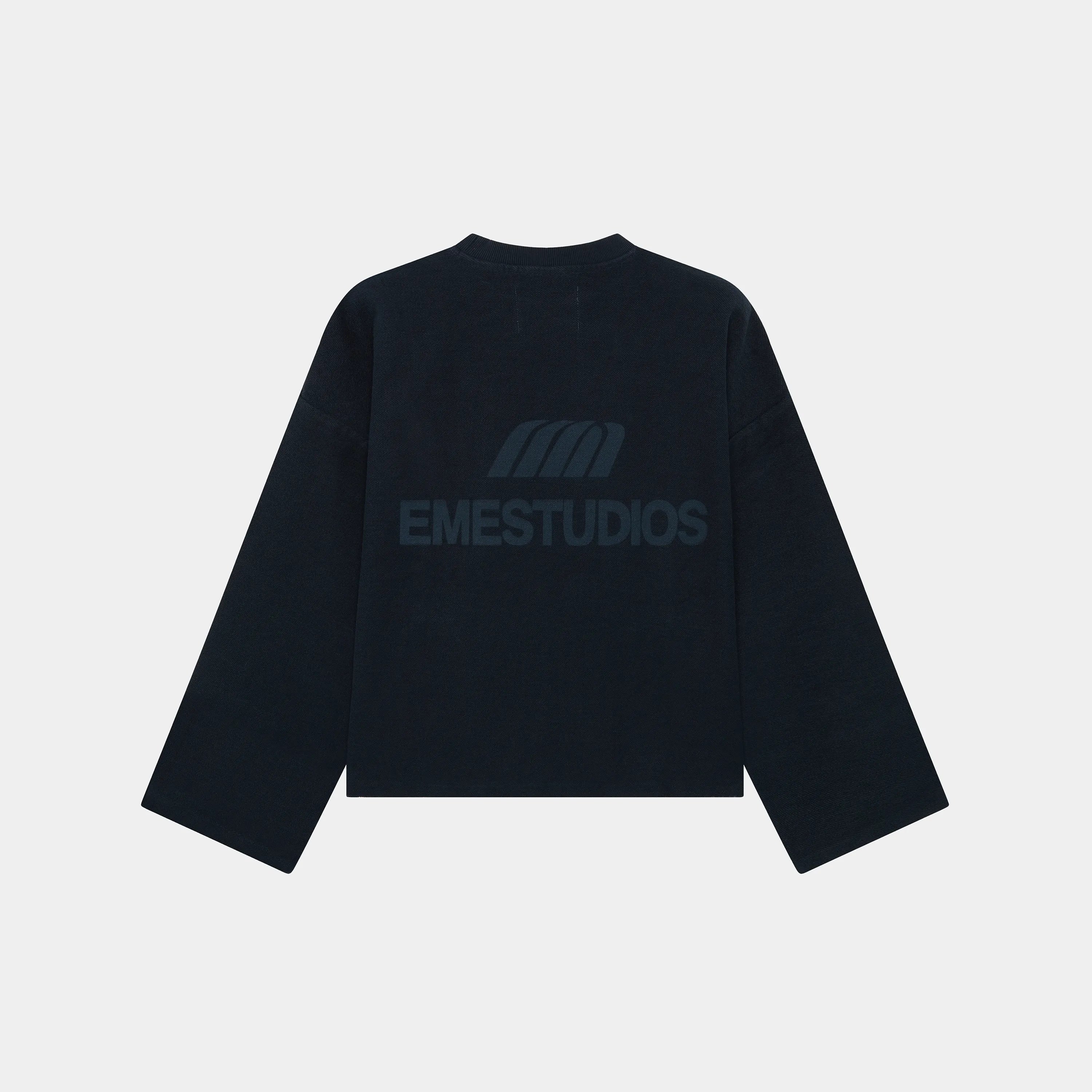 Whiz Cafe Navy Reverse Crewneck Crewneck eme