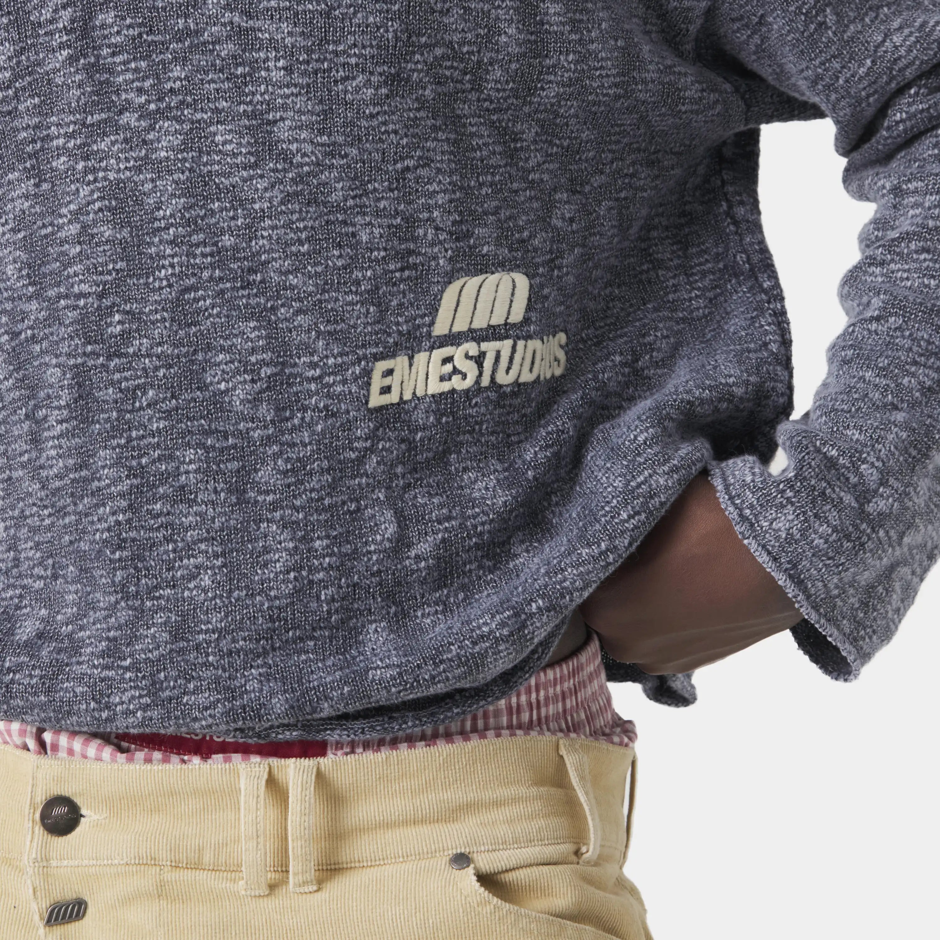 Kiff Polo Navy Knit Distressed Knitwear eme