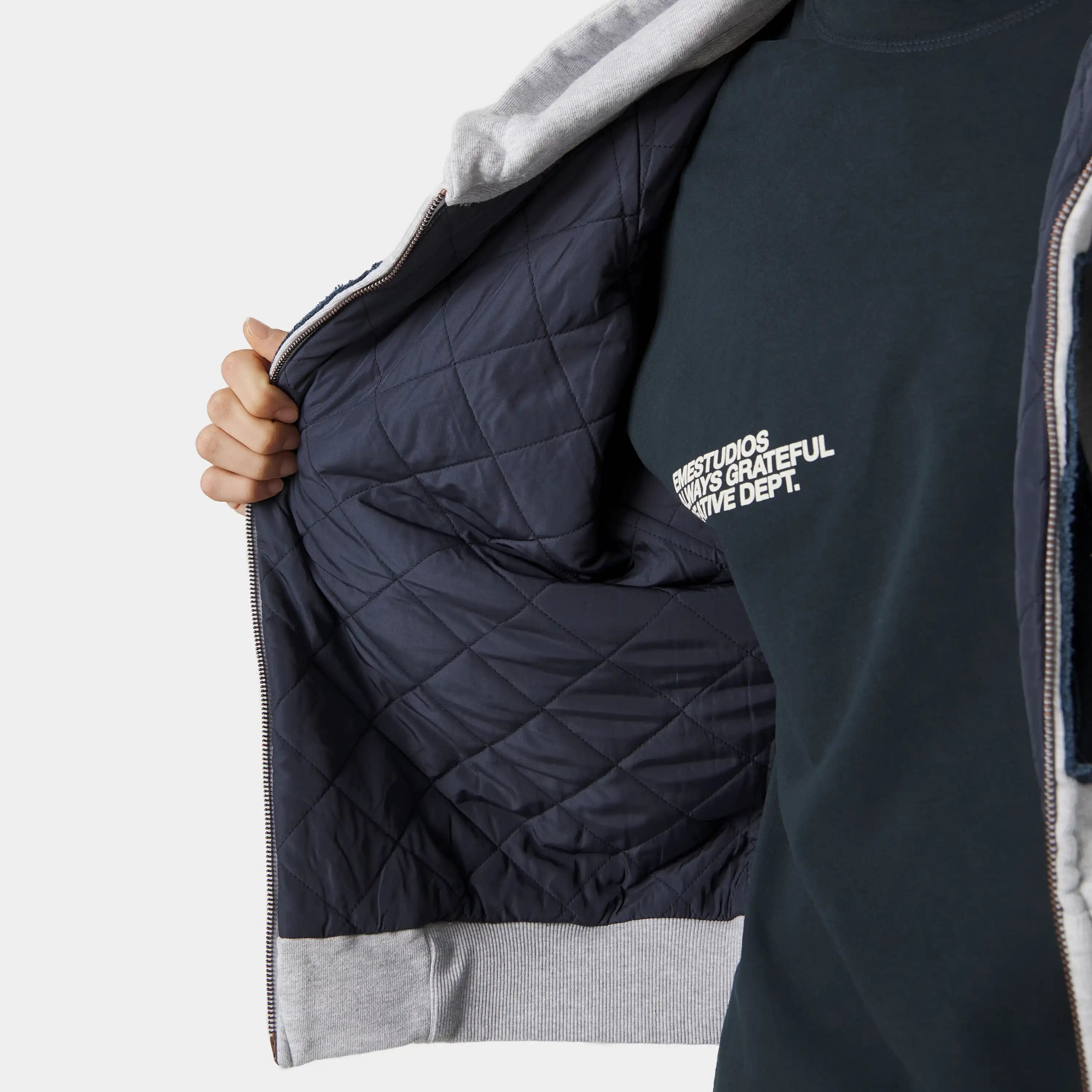 Desire Heather Grey Full Zip Hoodies Eme Studios