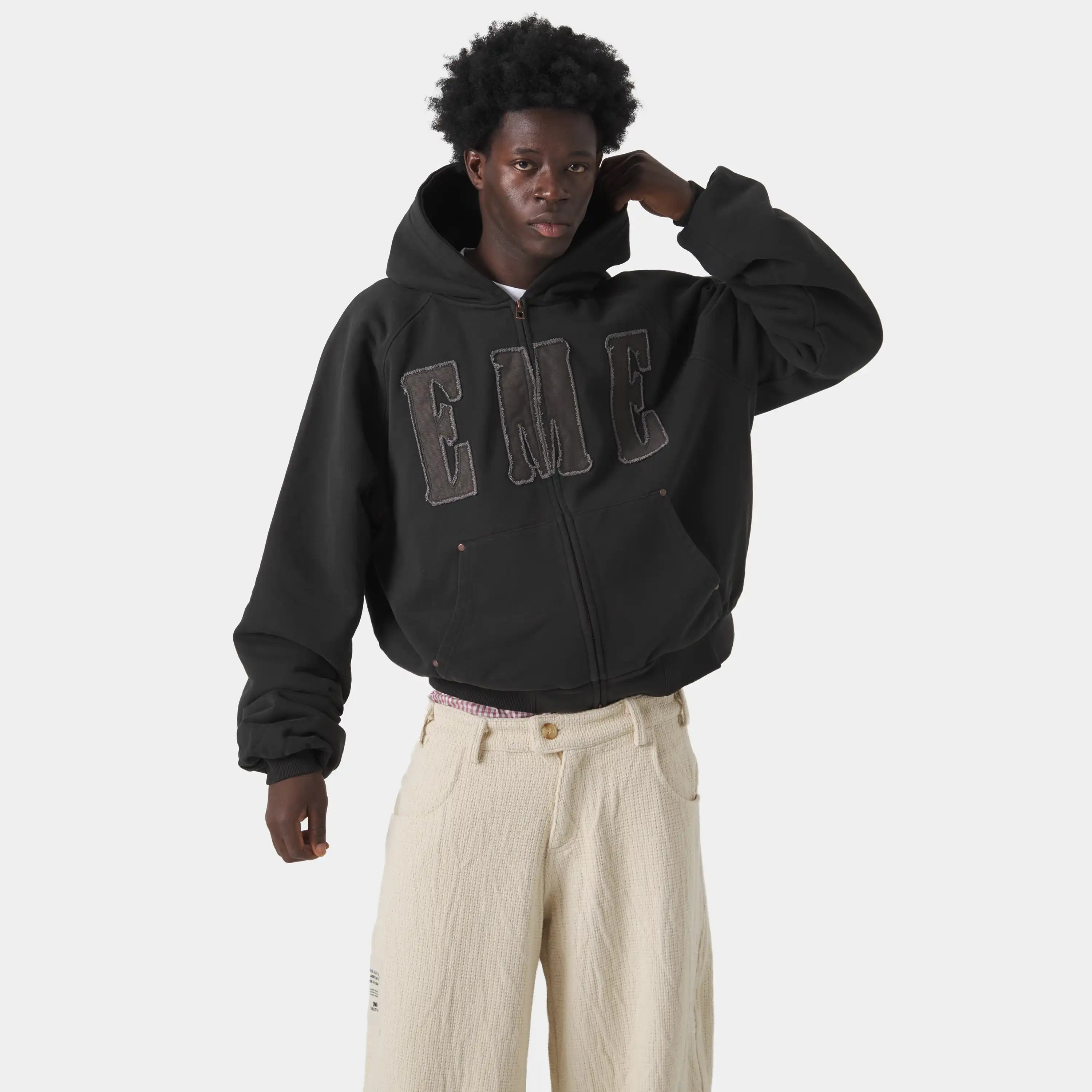 Desire Black Full Zip Hoodies Eme Studios