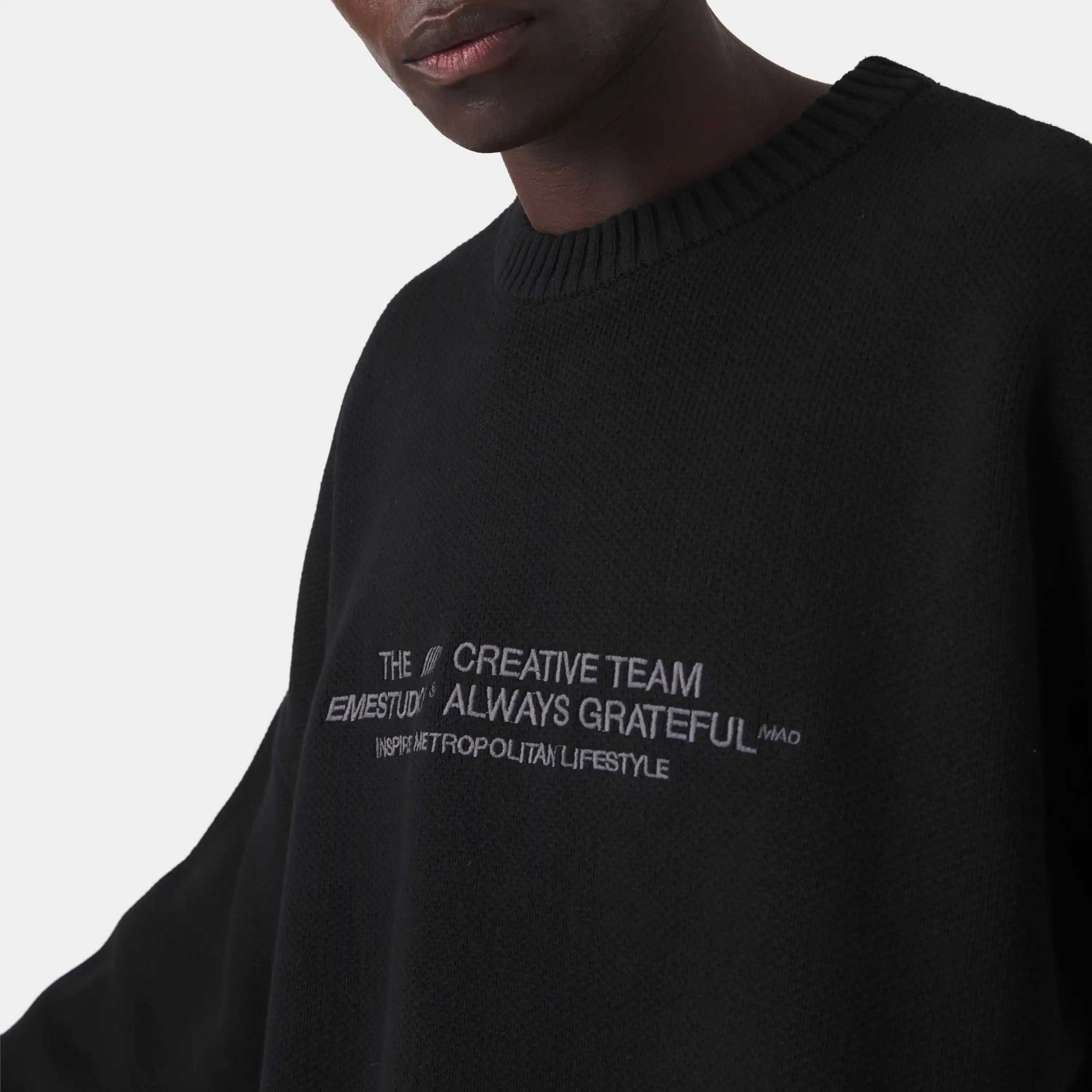 Metro Black Knit Sweater Knitwear Eme Studios