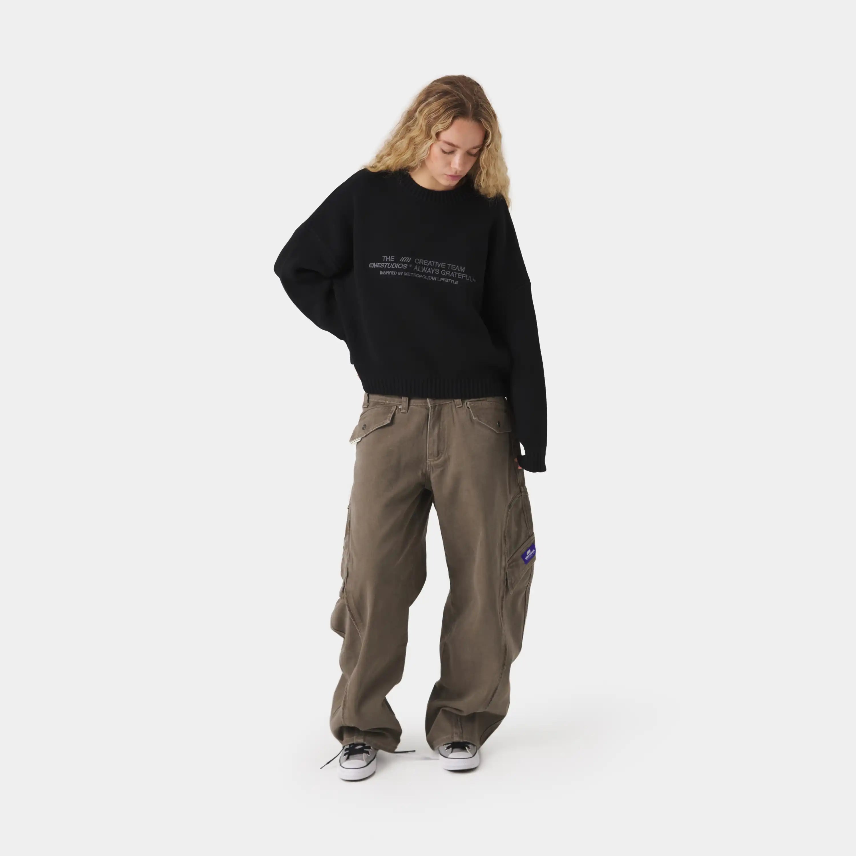 Metro Black Knit Sweater Knitwear Eme Studios