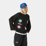 Patches Black Crewneck Sweatshirts Eme Studios