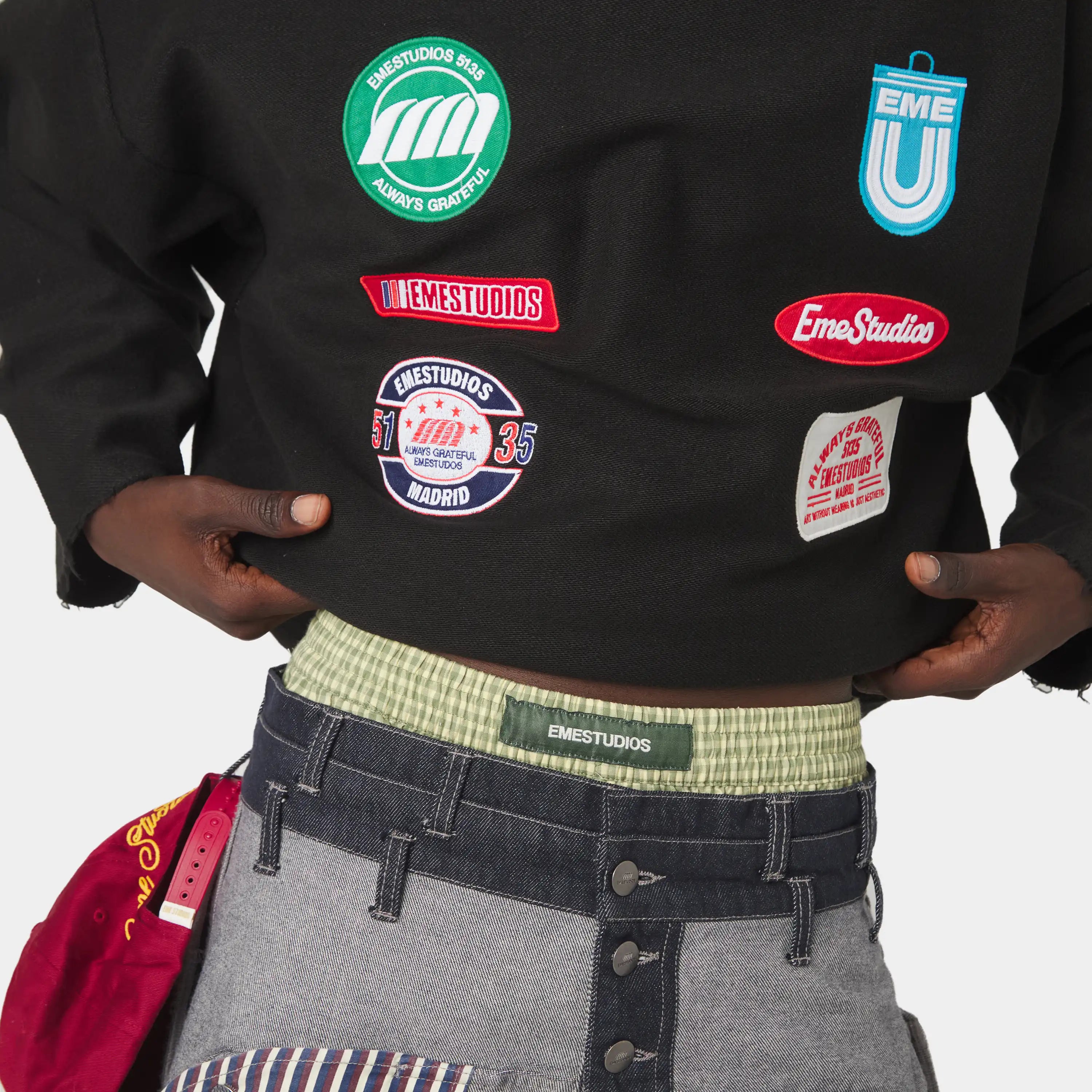 Patches Black Crewneck Sweatshirts Eme Studios