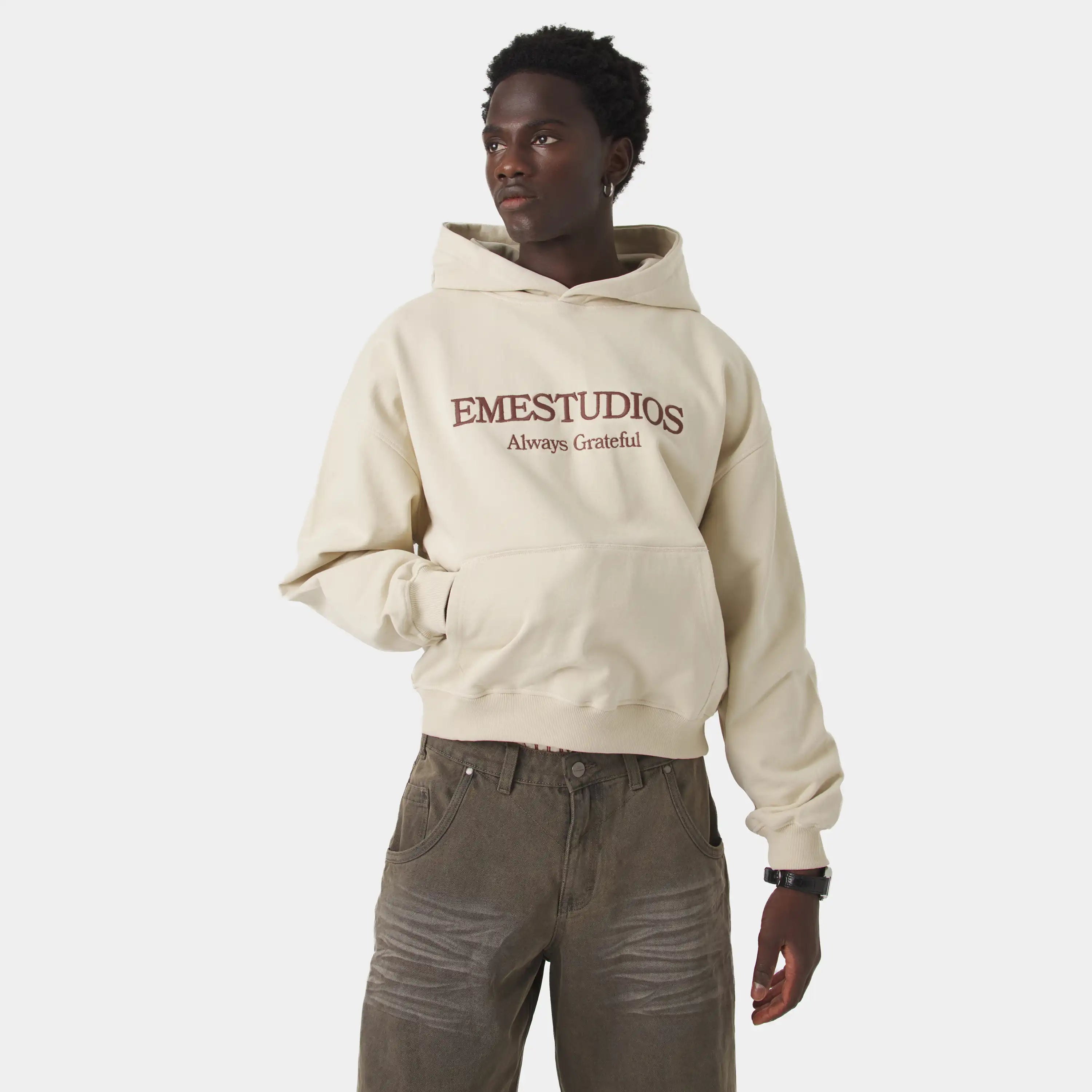 Studio Fog Sand Oversized Hoodie Hoodies Eme Studios