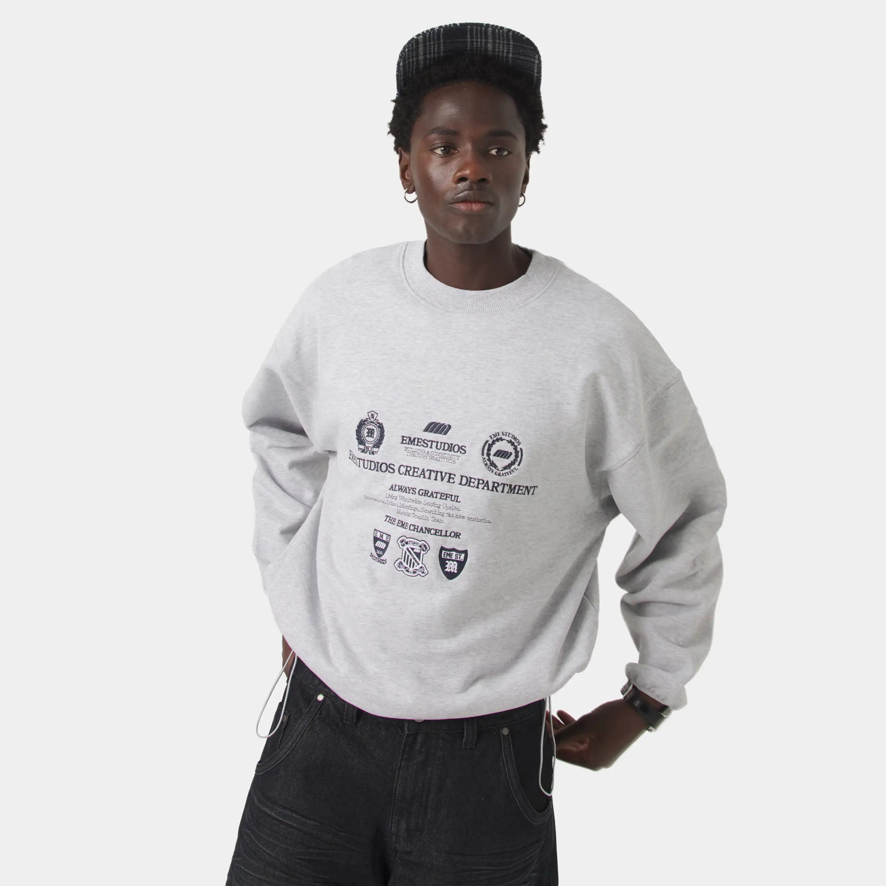 Chancellor Heather Grey Crewneck Sweatshirts Eme Studios