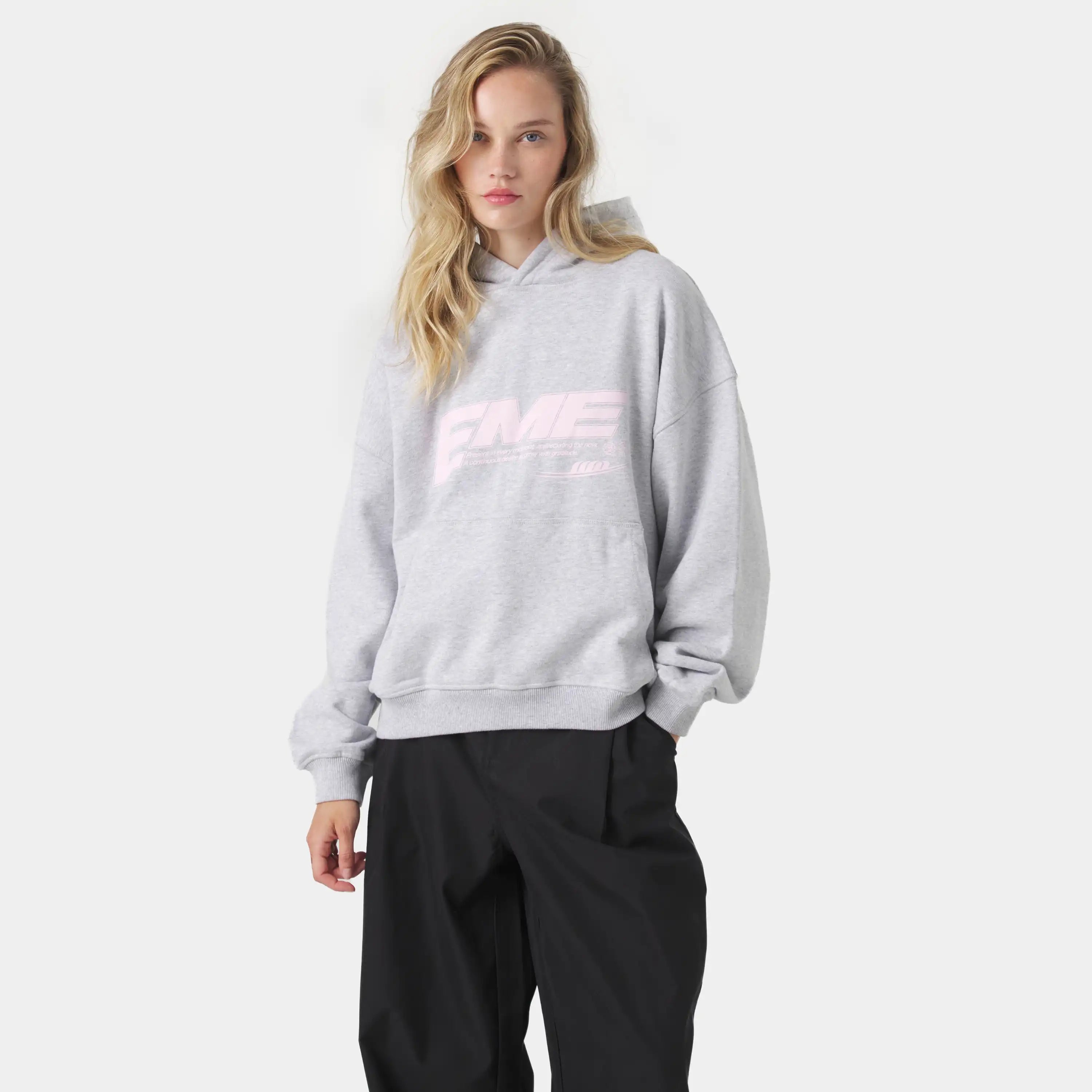 Ssamo Heather Grey Oversized Hoodie Hoodies Eme Studios