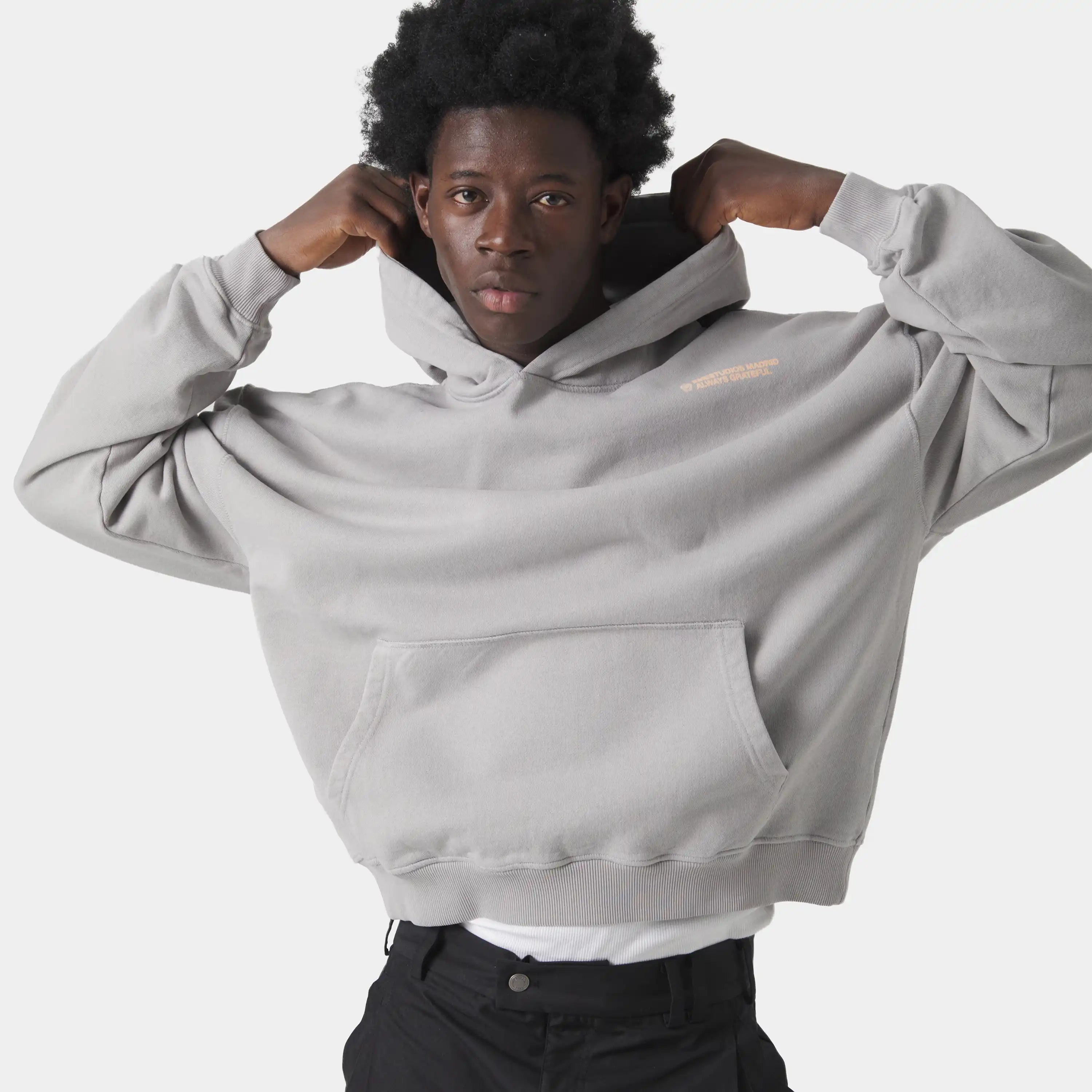 West Heather Grey Oversized Hoodie Hoodies Eme Studios