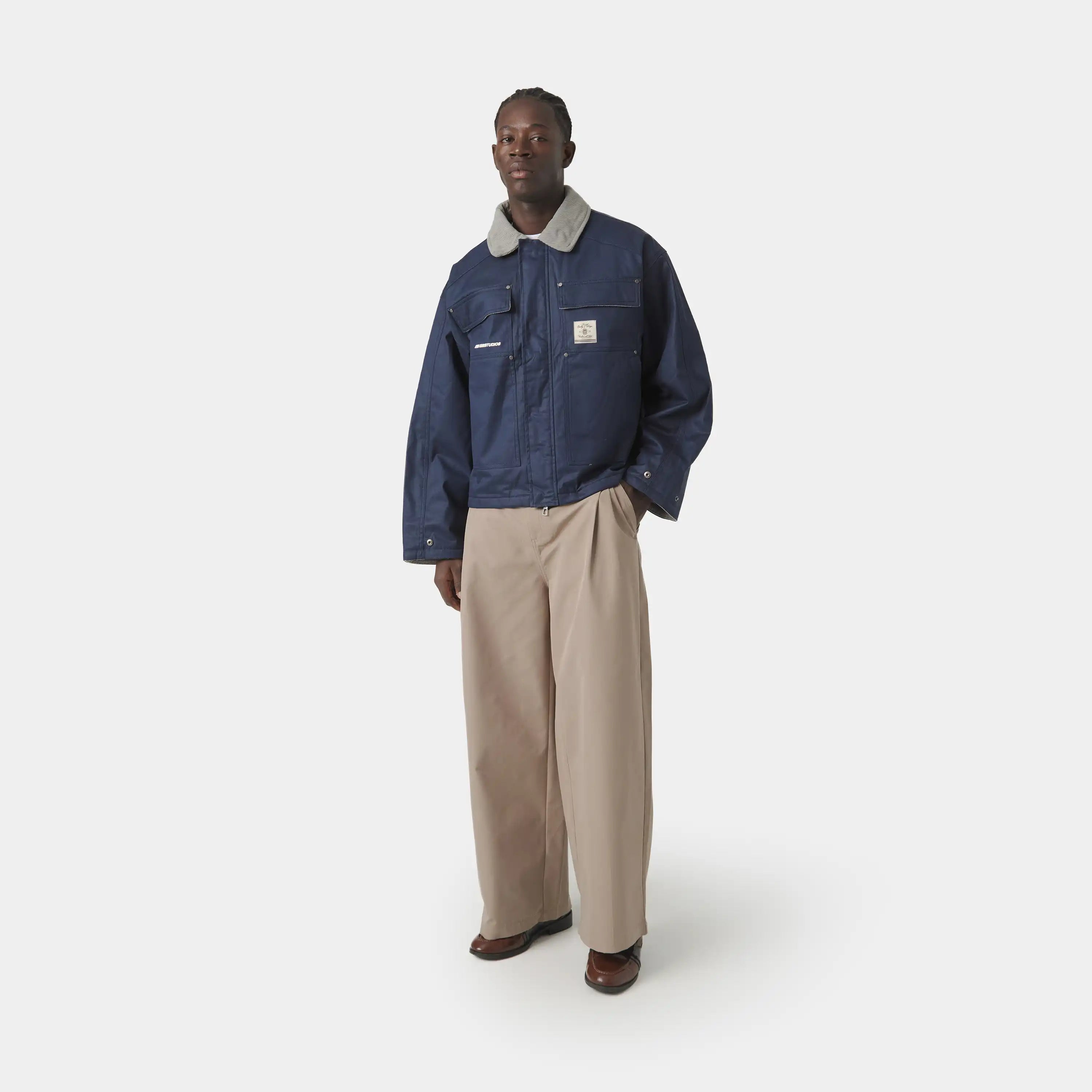 Ethos Navy Boxy Jacket Outerwear eme