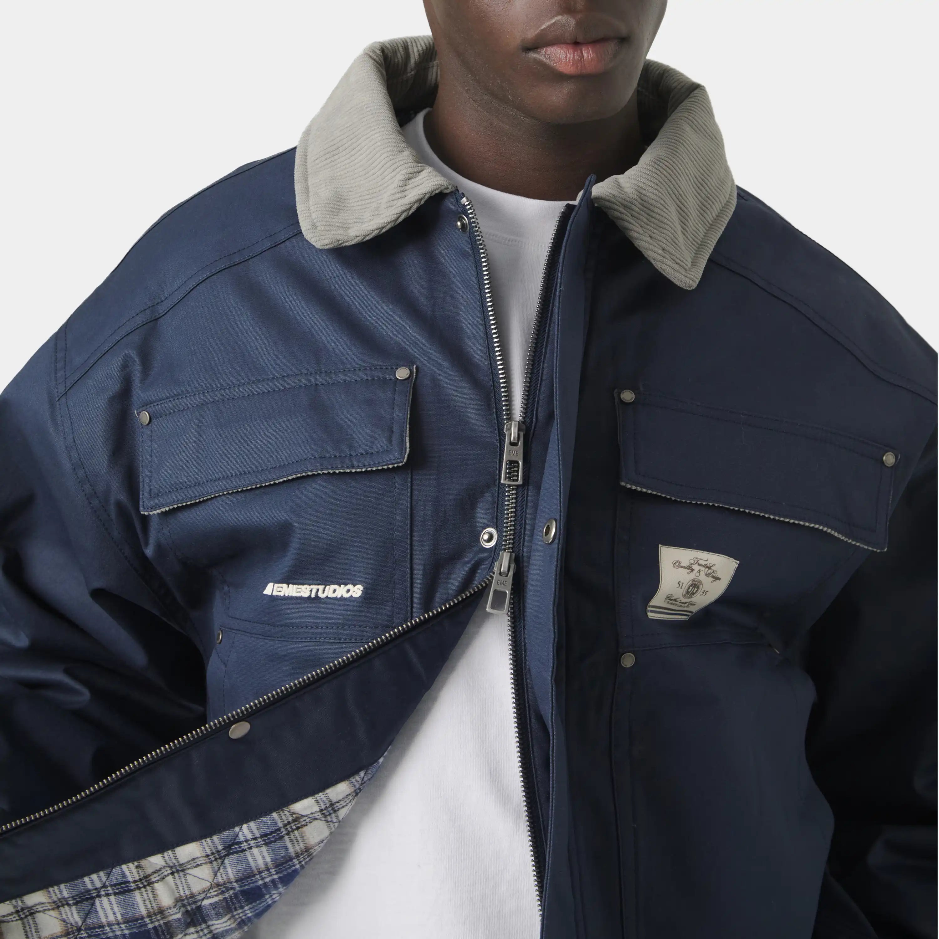 Ethos Navy Boxy Jacket Outerwear eme