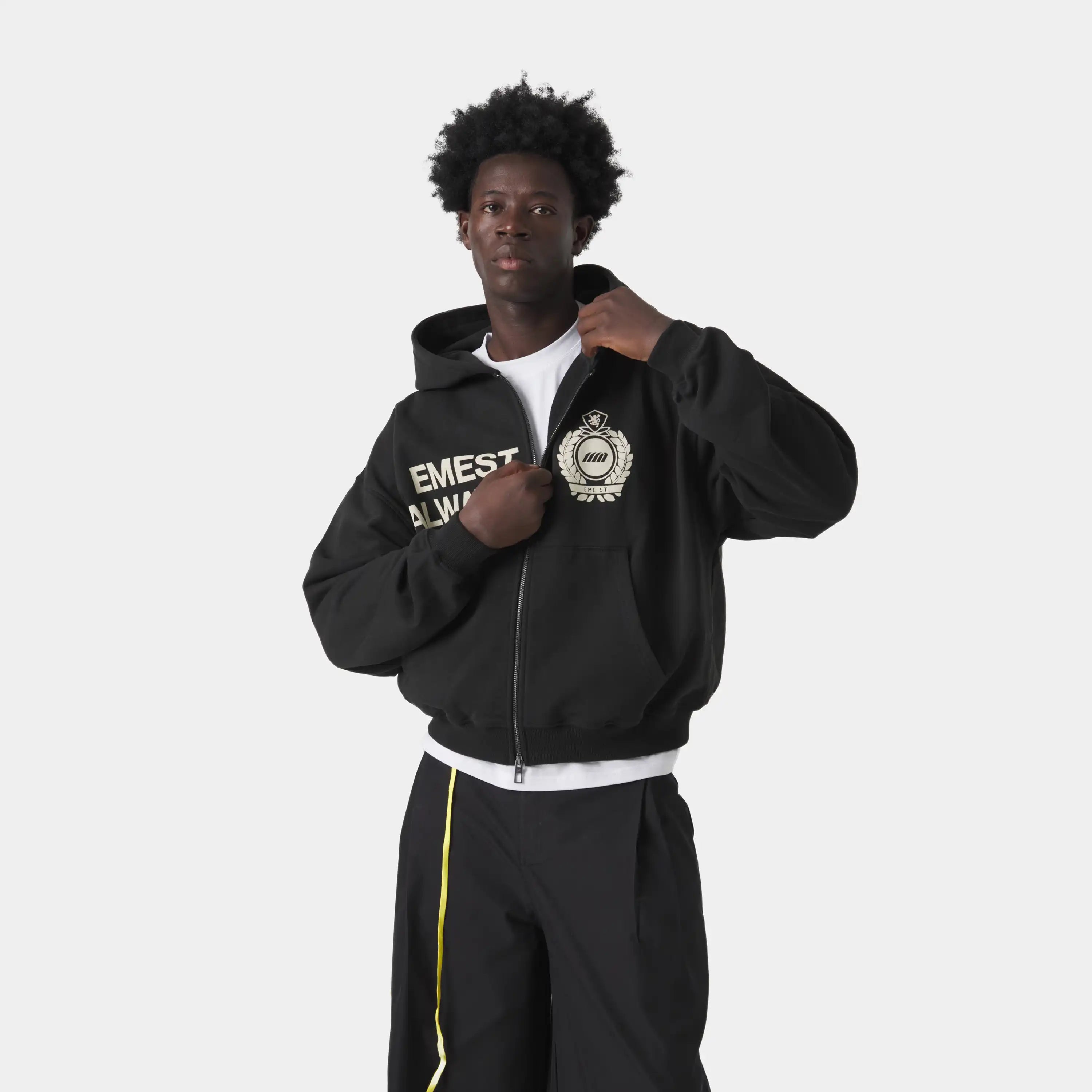 Slice Black Full Zip Hoodies Eme Studios