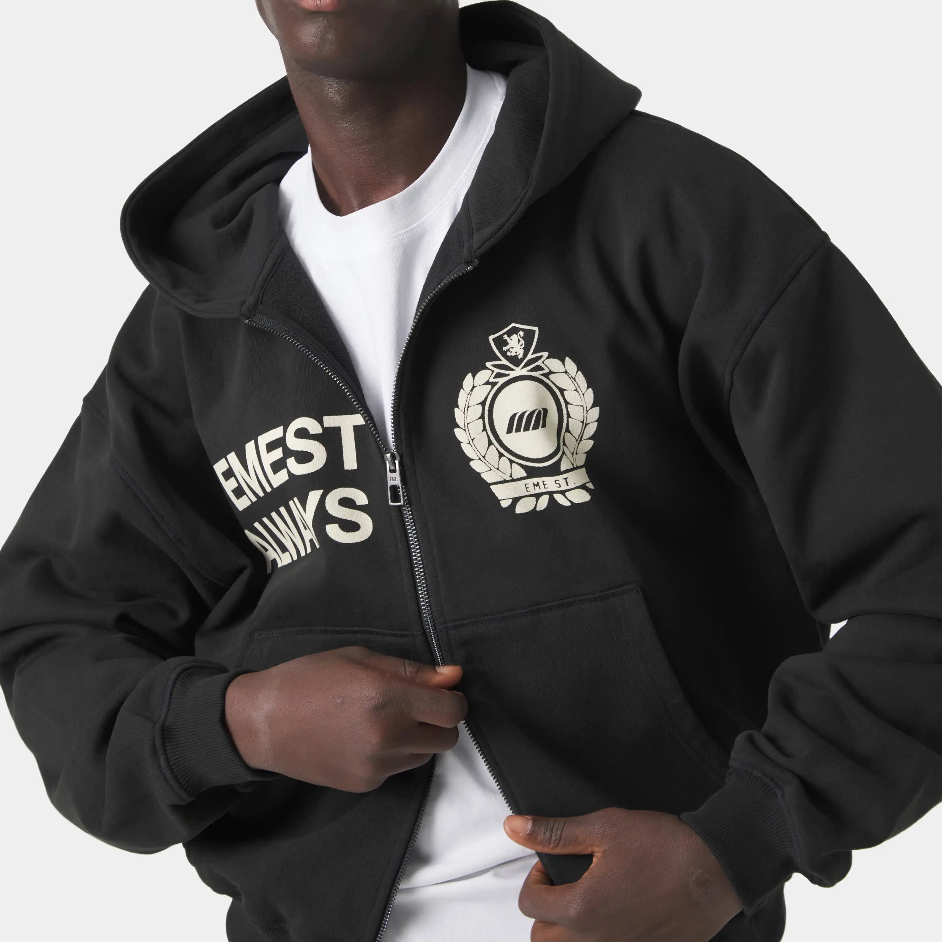 Slice Black Full Zip Hoodies Eme Studios