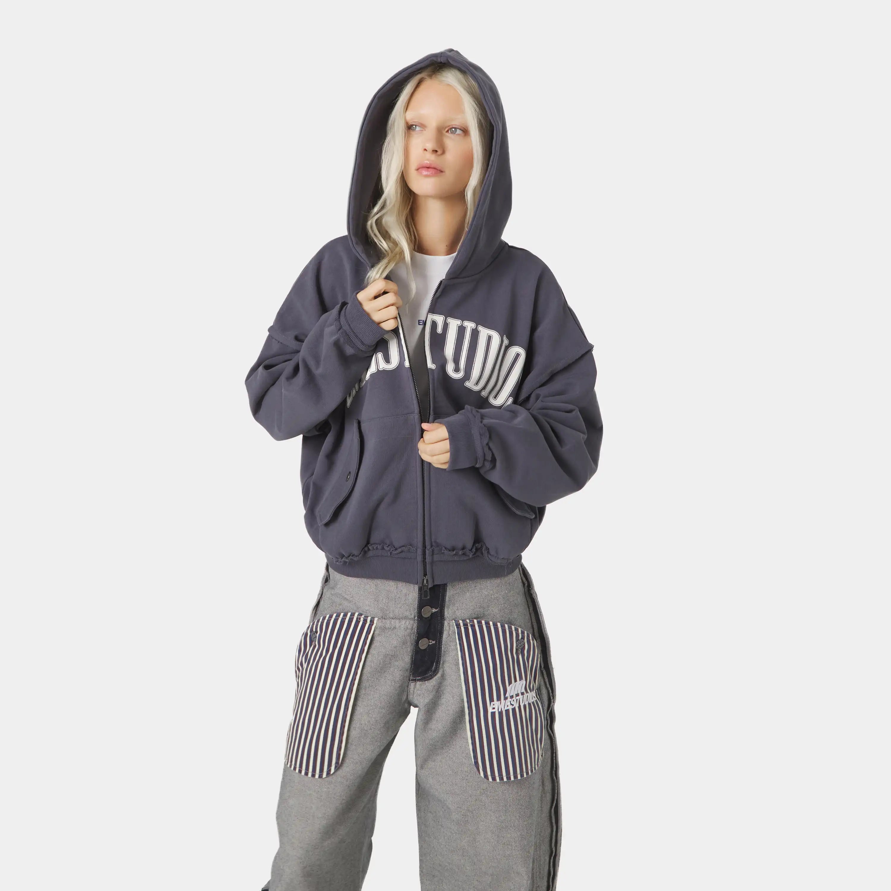 Vault Ombre Blue Full Zip Hoodies Eme Studios