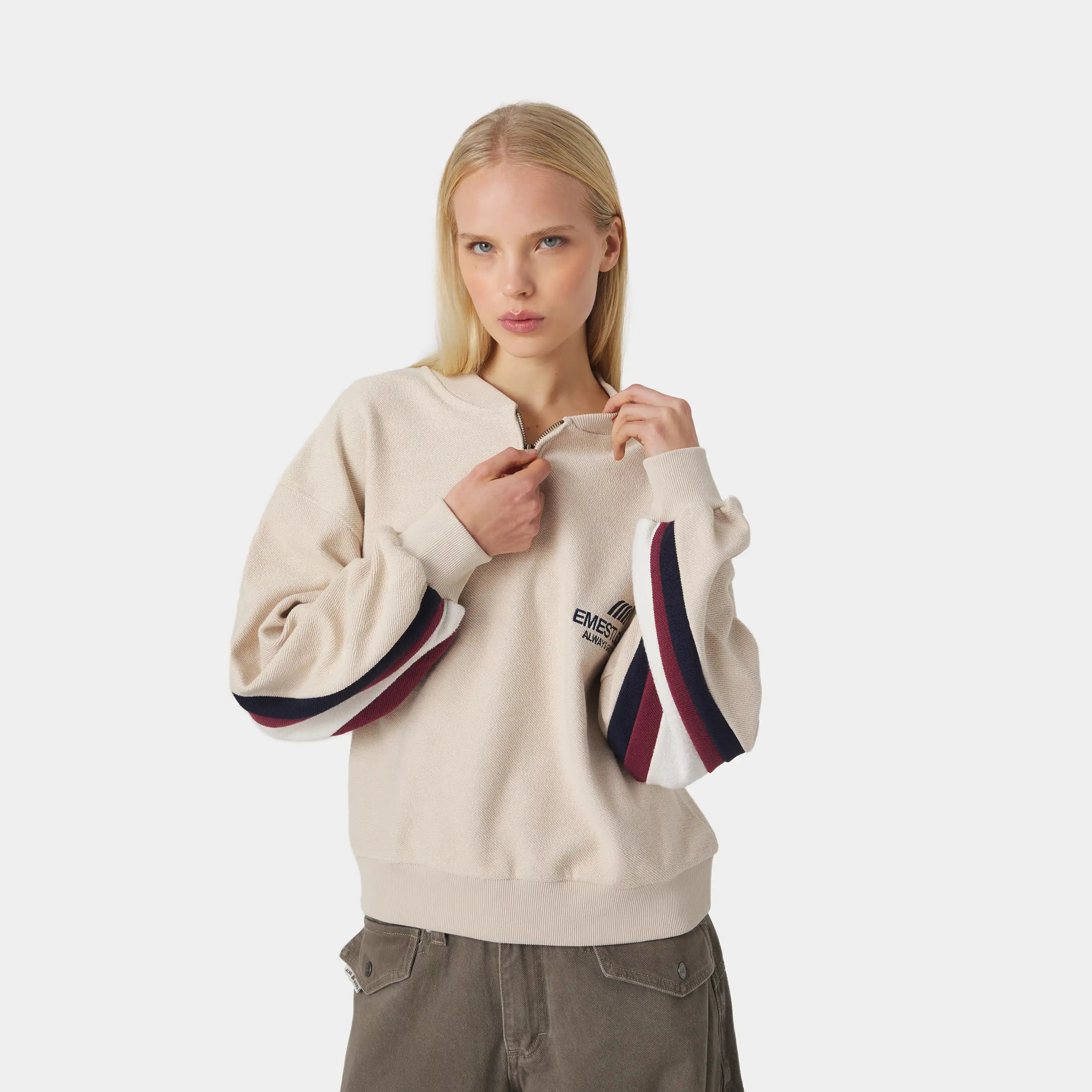Vanguard Off Sand Half Zip Sweatshirts Eme Studios
