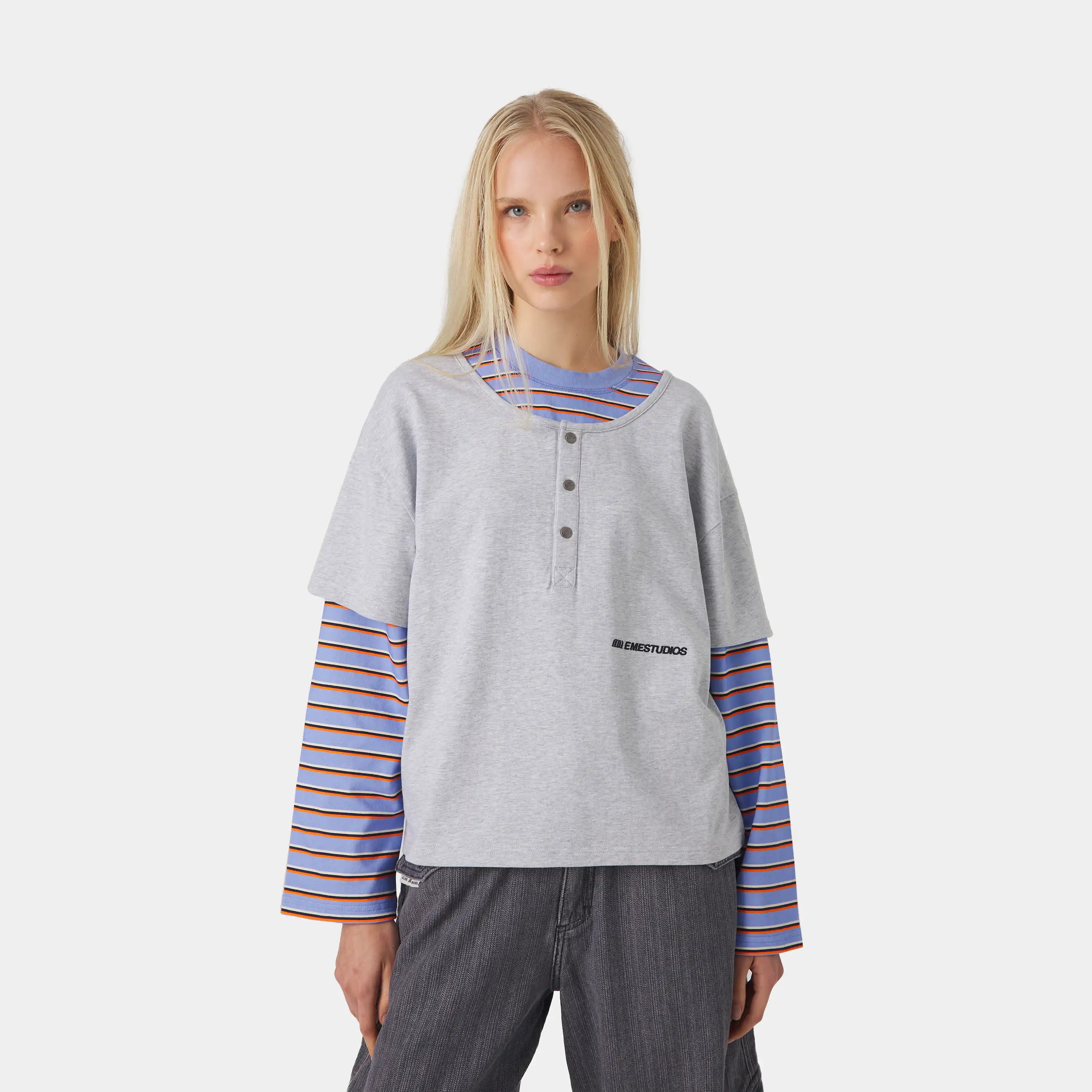 Double Collar Long Sleeve T-shirts Eme Studios