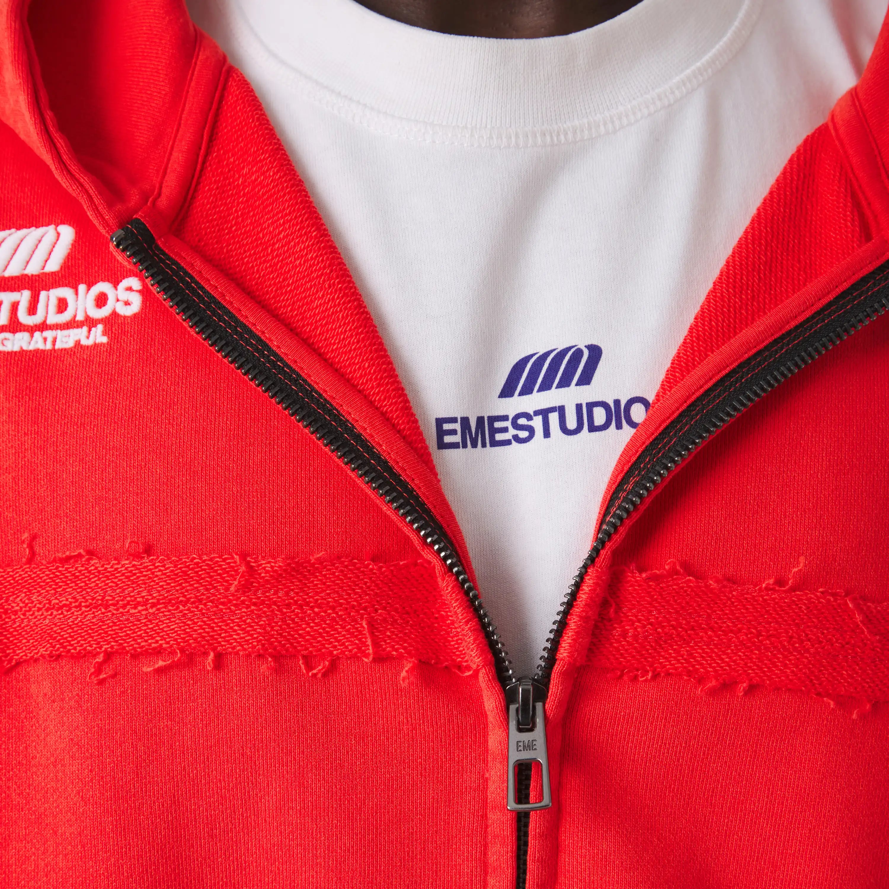 Gummy Poppy Red Cropped Full Zip Hoodies Eme Studios