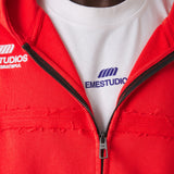 Gummy Poppy Red Cropped Full Zip Hoodies Eme Studios