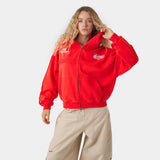 Gummy Poppy Red Cropped Full Zip Hoodies Eme Studios