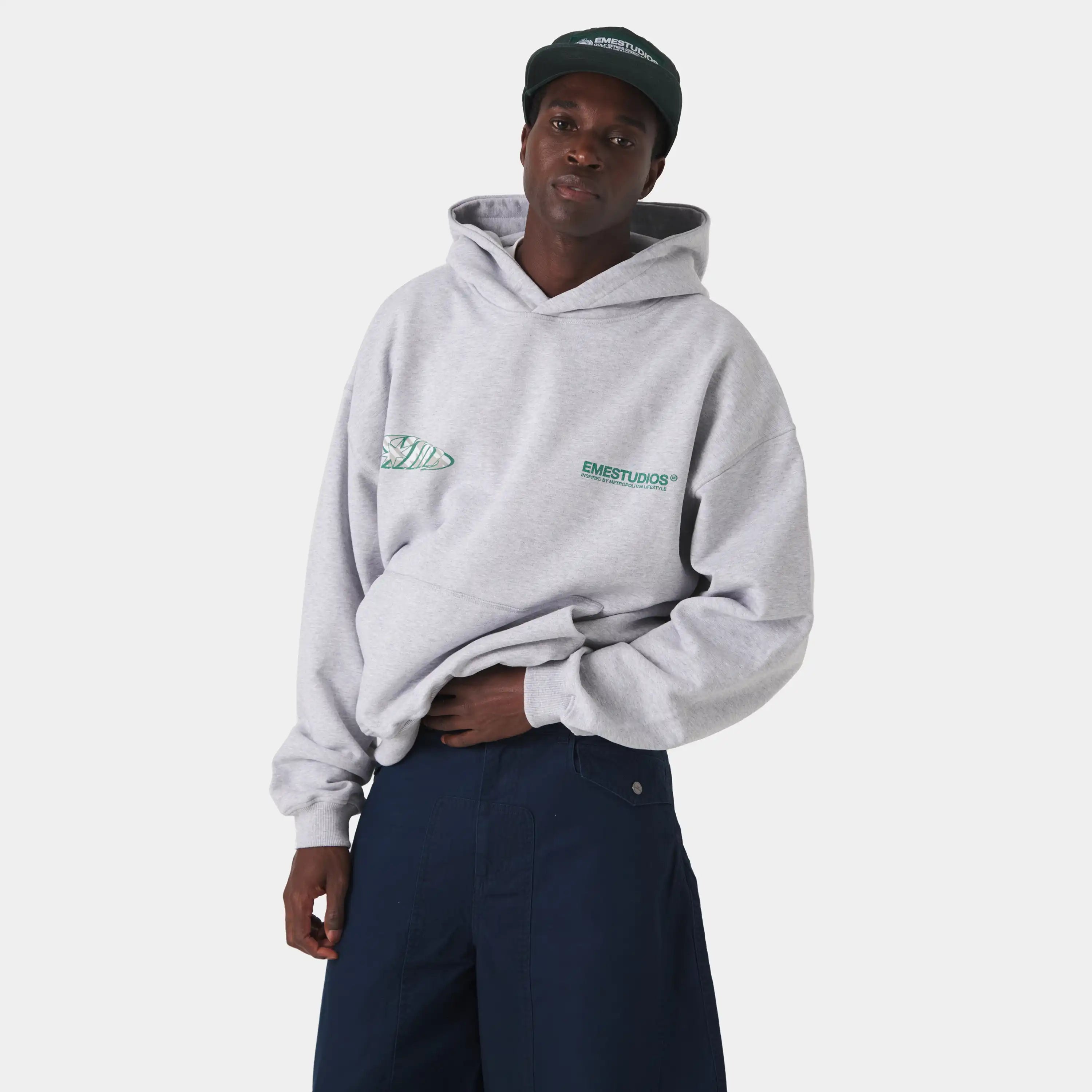 Claurev Grey Oversized Hoodie Hoodies Eme Studios