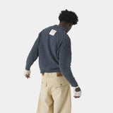 Grid Navy Cable Knit Sweater Knitwear Eme Studios