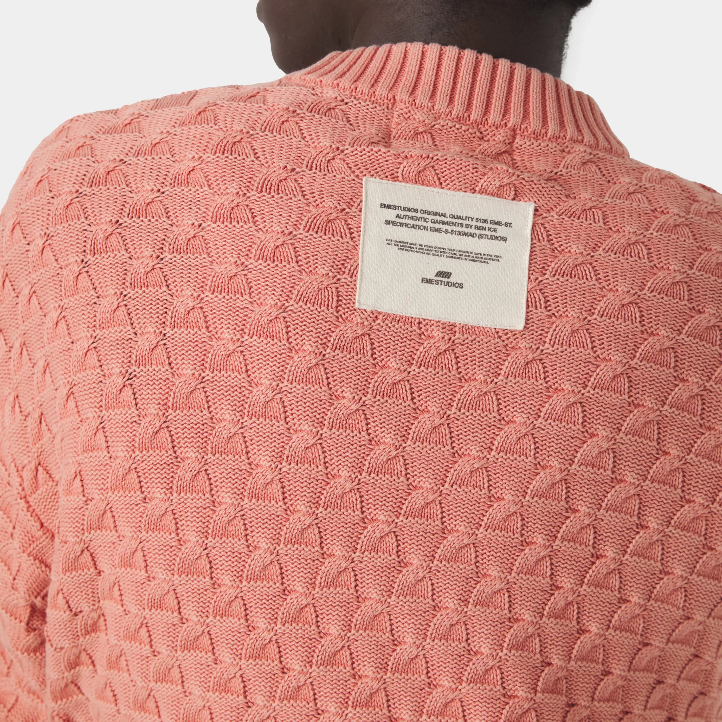 Grid Coral Cable Knit Sweater Knitwear Eme Studios